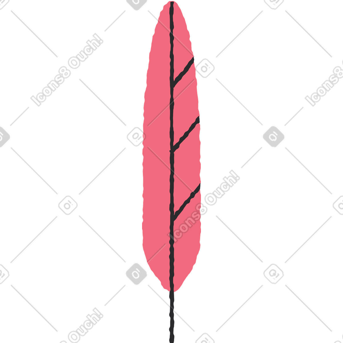 Feather illustration in Pablo style download in PNG, SVG