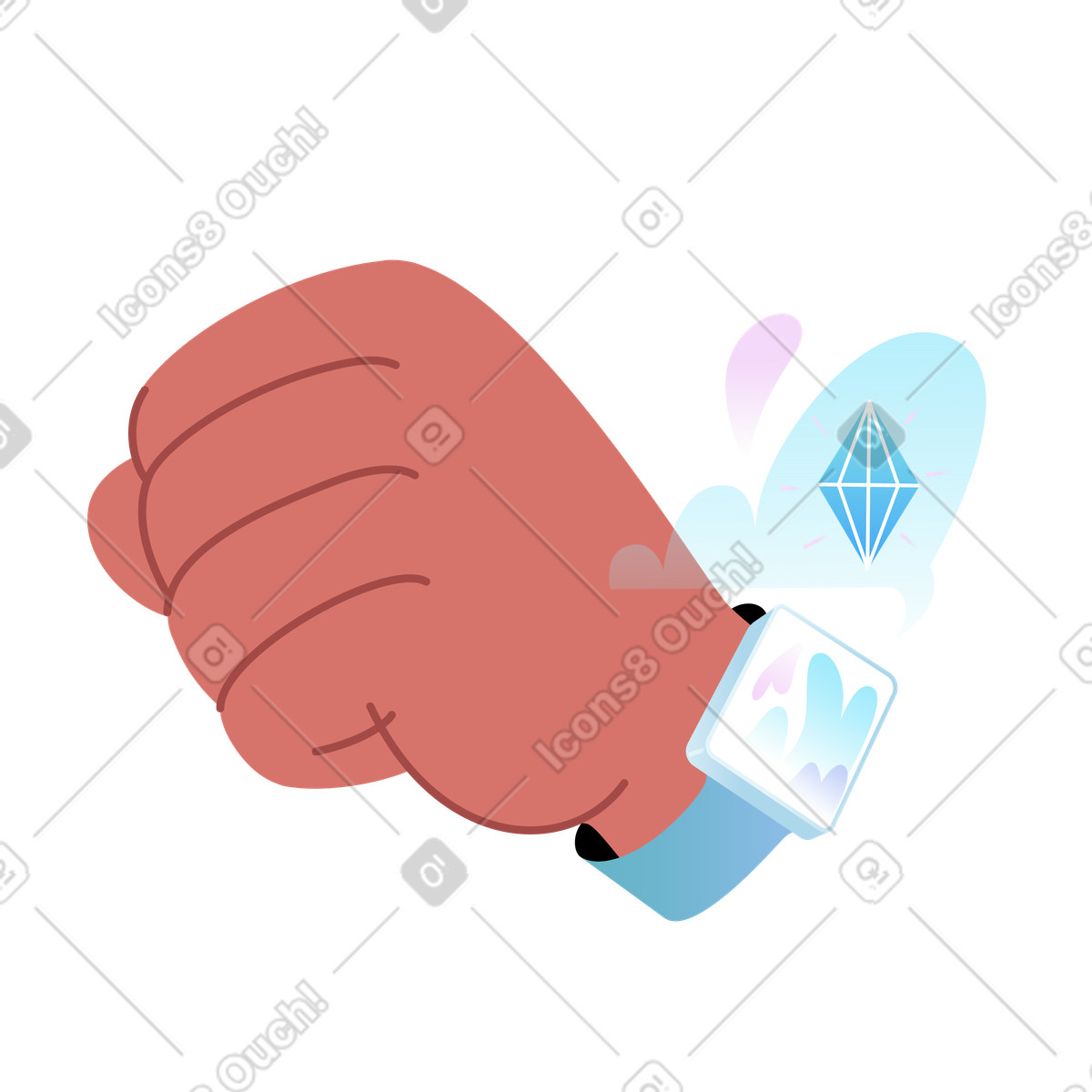 Fitness tracker with cryptocurrency on hand illustration in PNG, SVG