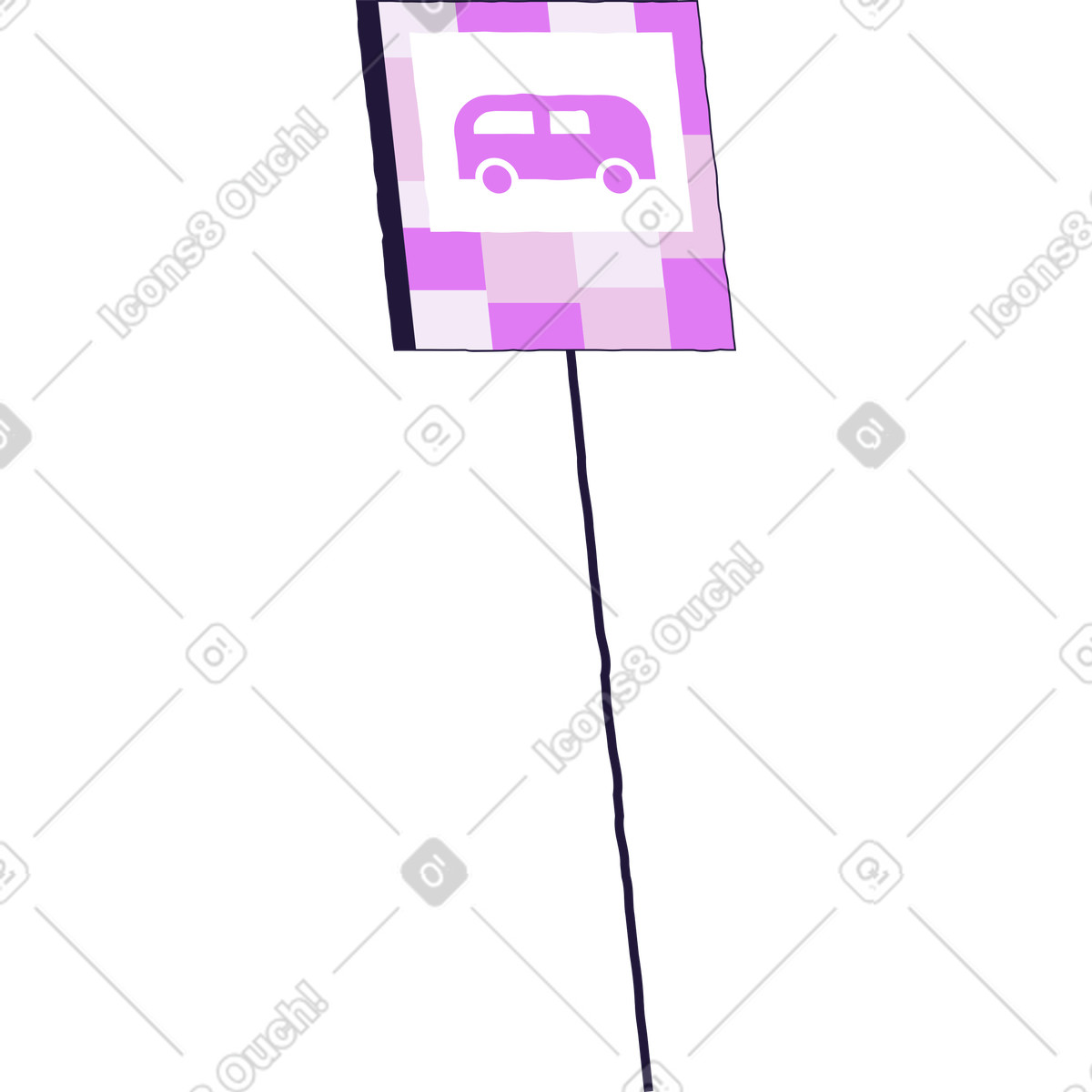 Ilustración Parada de autobús en estilo Conifer a descargar en PNG y SVG