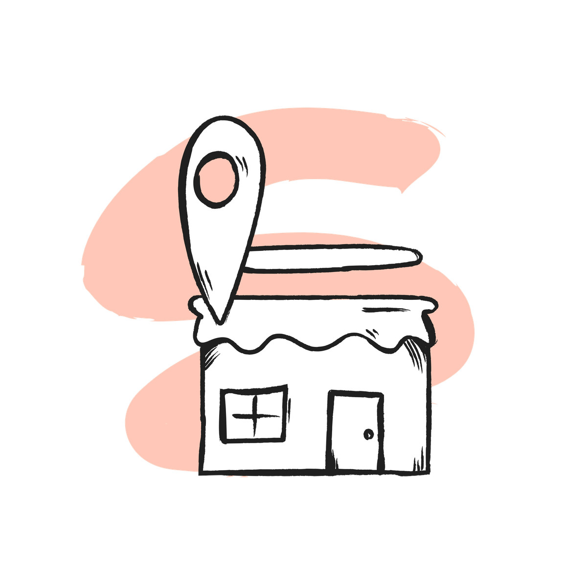 Illustration Shop and geolocation marker, Store locator or business presence dans le style Pixeltrue icons à télécharger aux formats PNG, SVG
