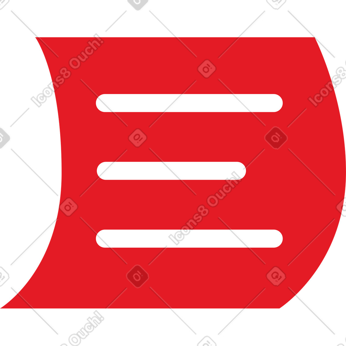 Illustration Feuille de papier rouge avec texte dans le style Folks à télécharger aux formats PNG, SVG