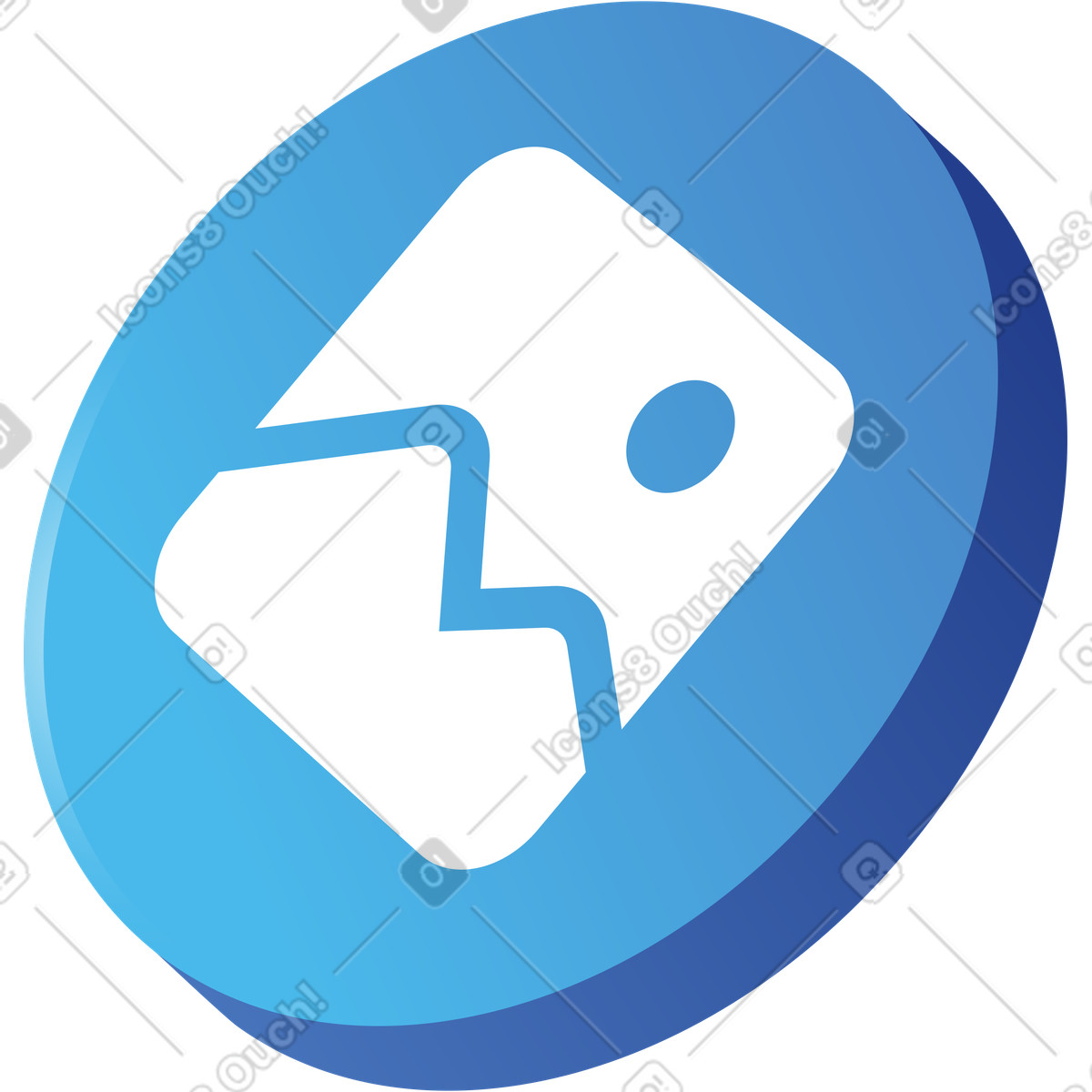Blue image coin button illustration in Quantum style download in PNG, SVG