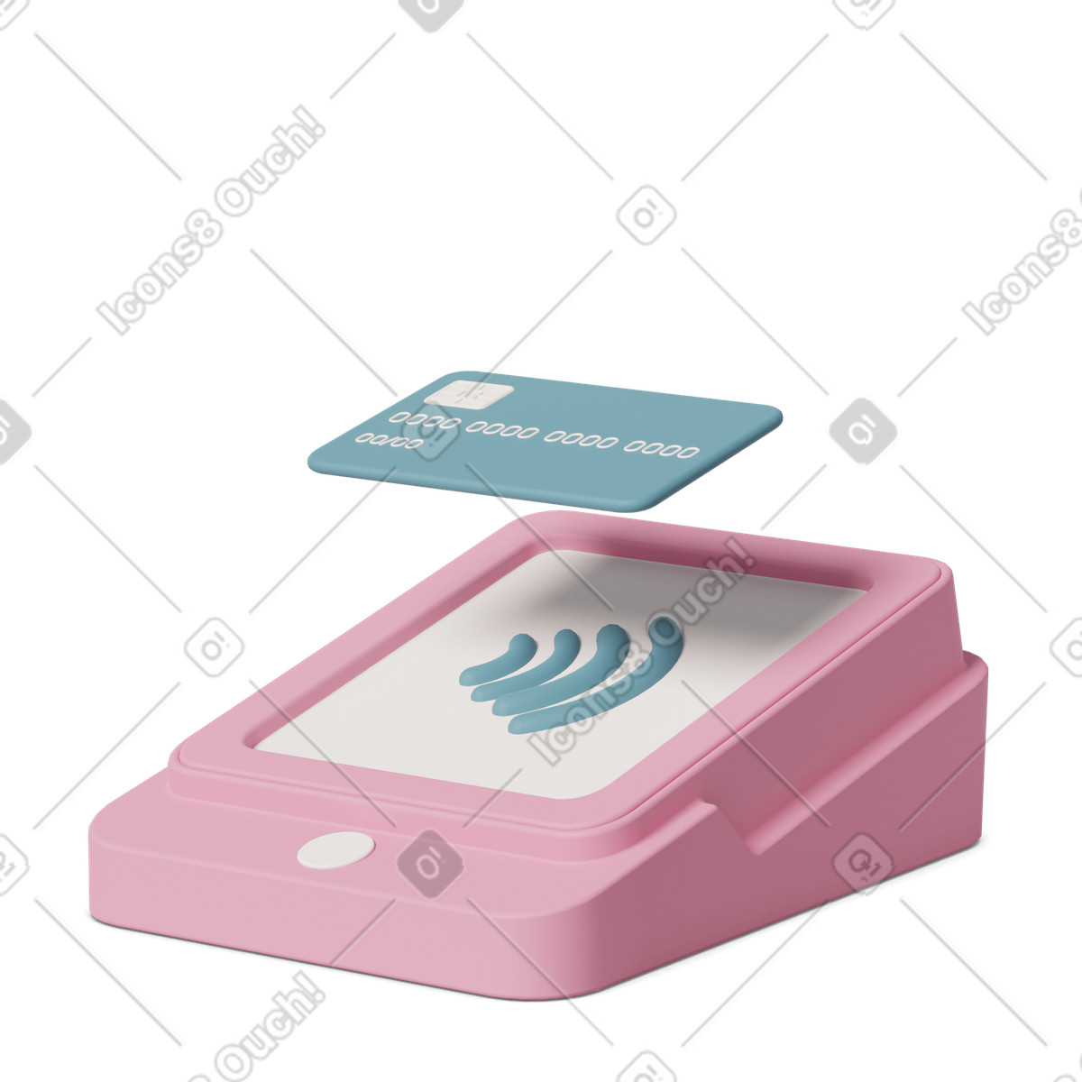 3D Casual life スタイルの Card payment のイラストをPNG、SVG形式でダウンロード