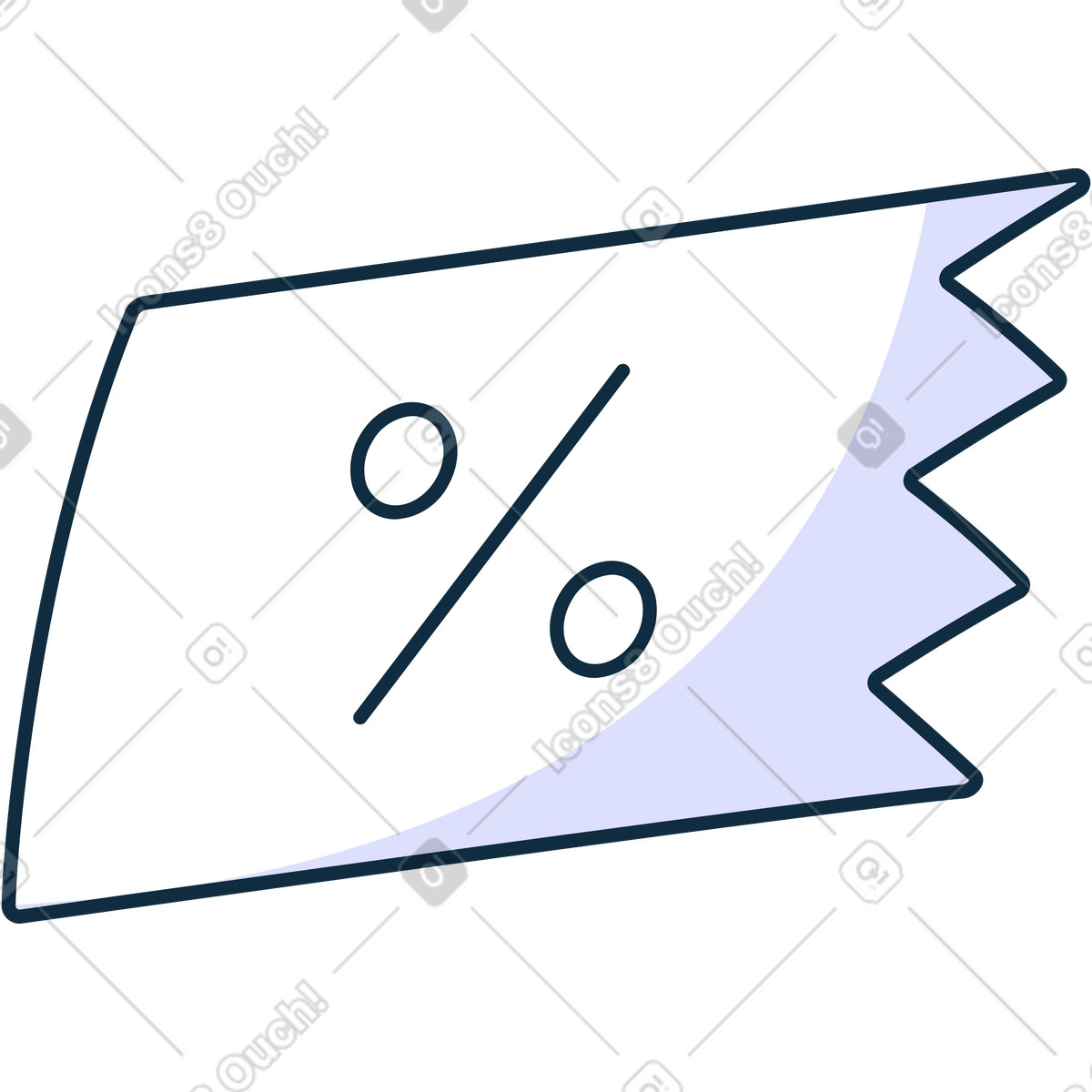 Ilustración Paper with percents en estilo Bubble gum a descargar en PNG y SVG