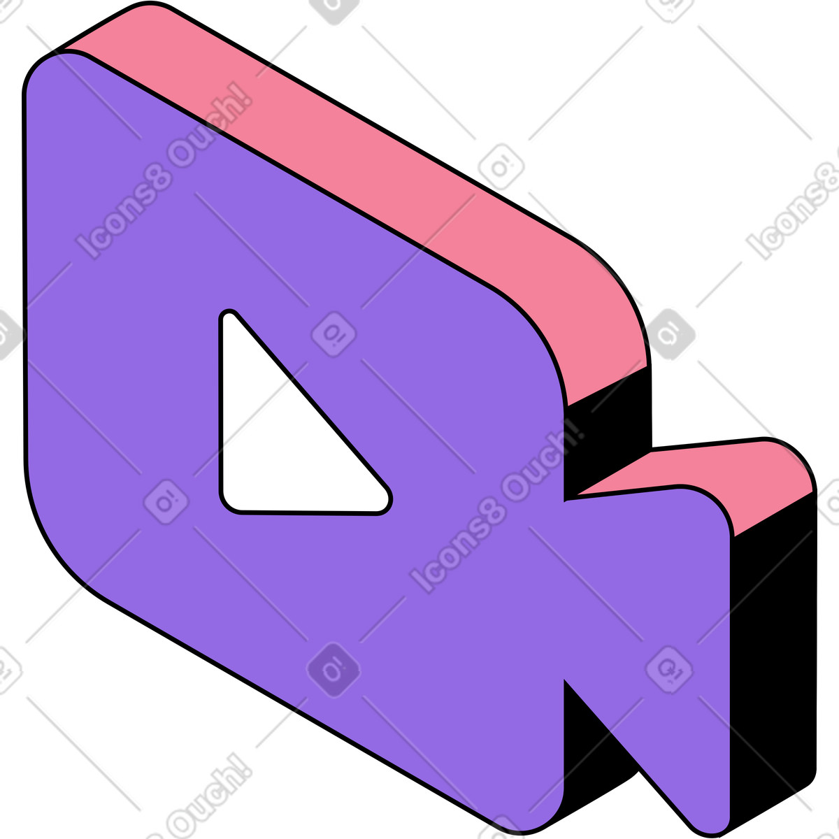 Ilustración Icono de contenido video en estilo Project a descargar en PNG y SVG