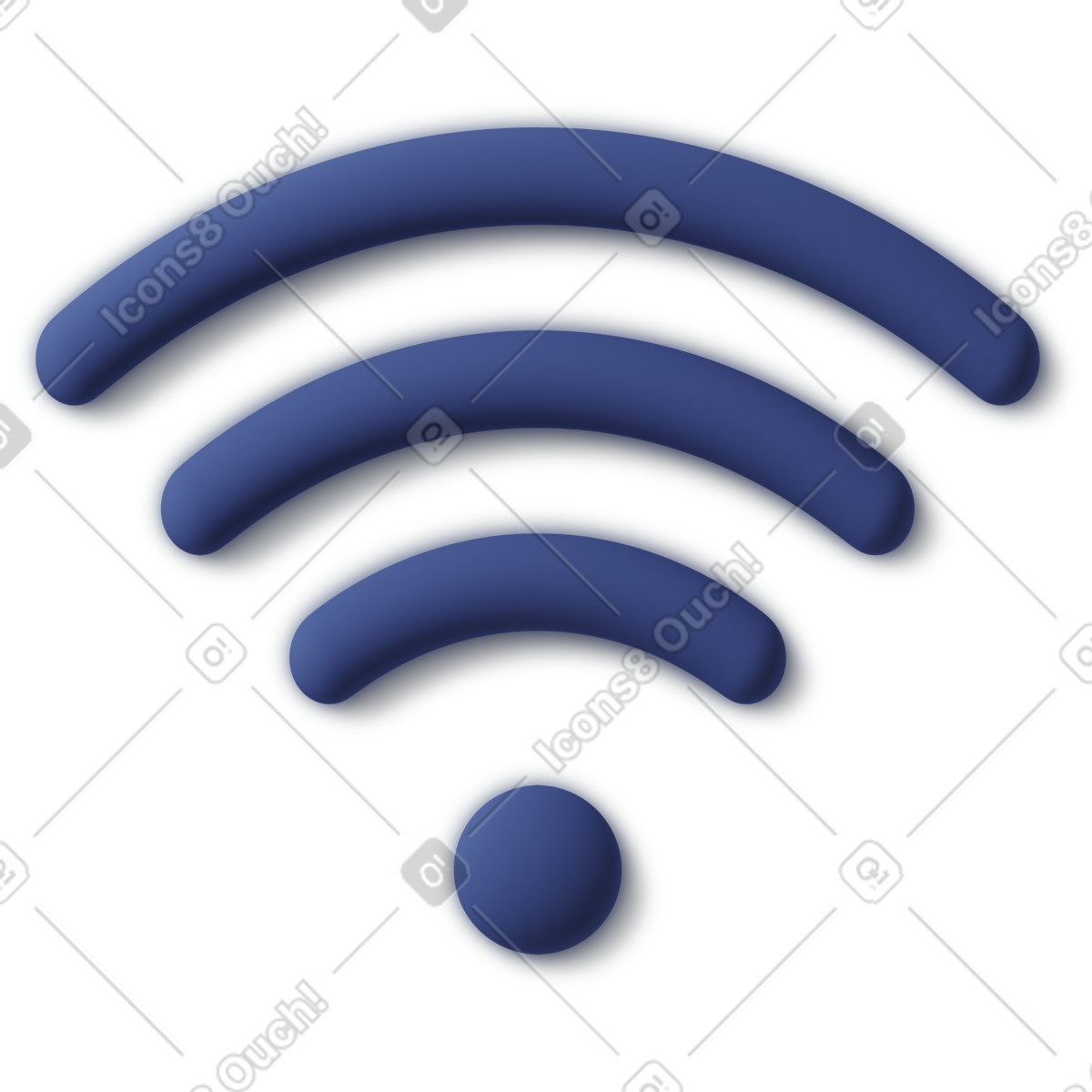 Blaues wi-fi-signalsymbol-Illustration im 3D Business-Stil als Download in PNG, SVG