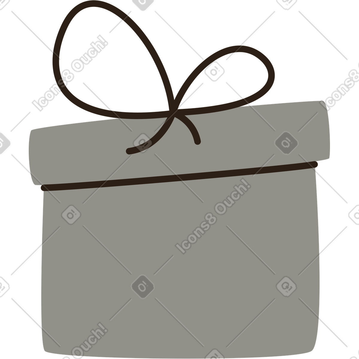 Gray gift illustration in Plain style download in PNG, SVG