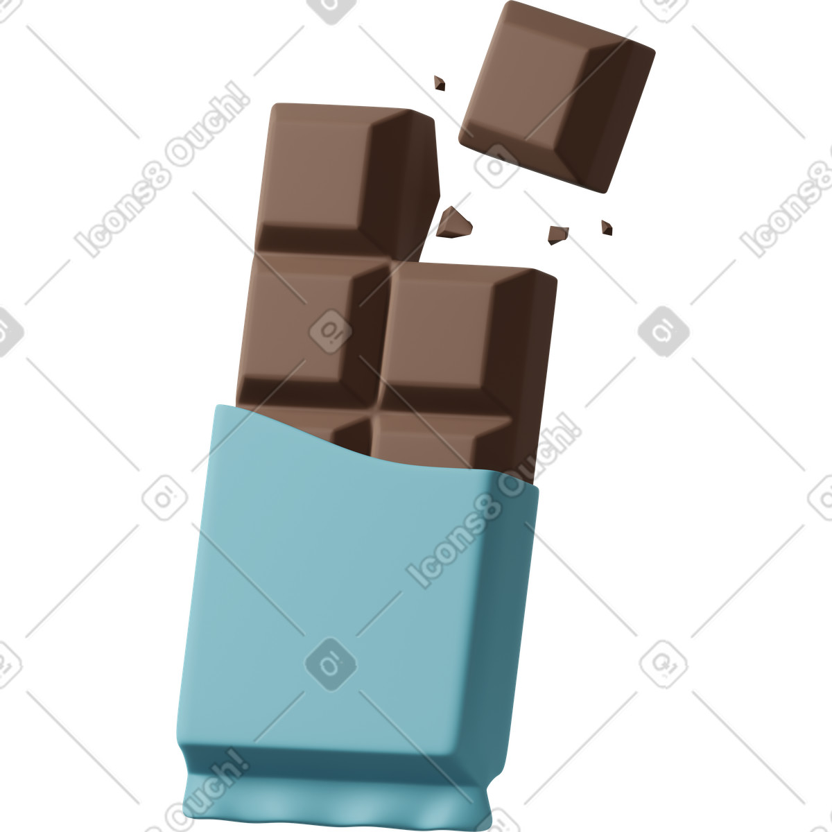 Ilustração de Blue wrapped chocolate em no estilo 3D Casual life para baixar em PNG, SVG