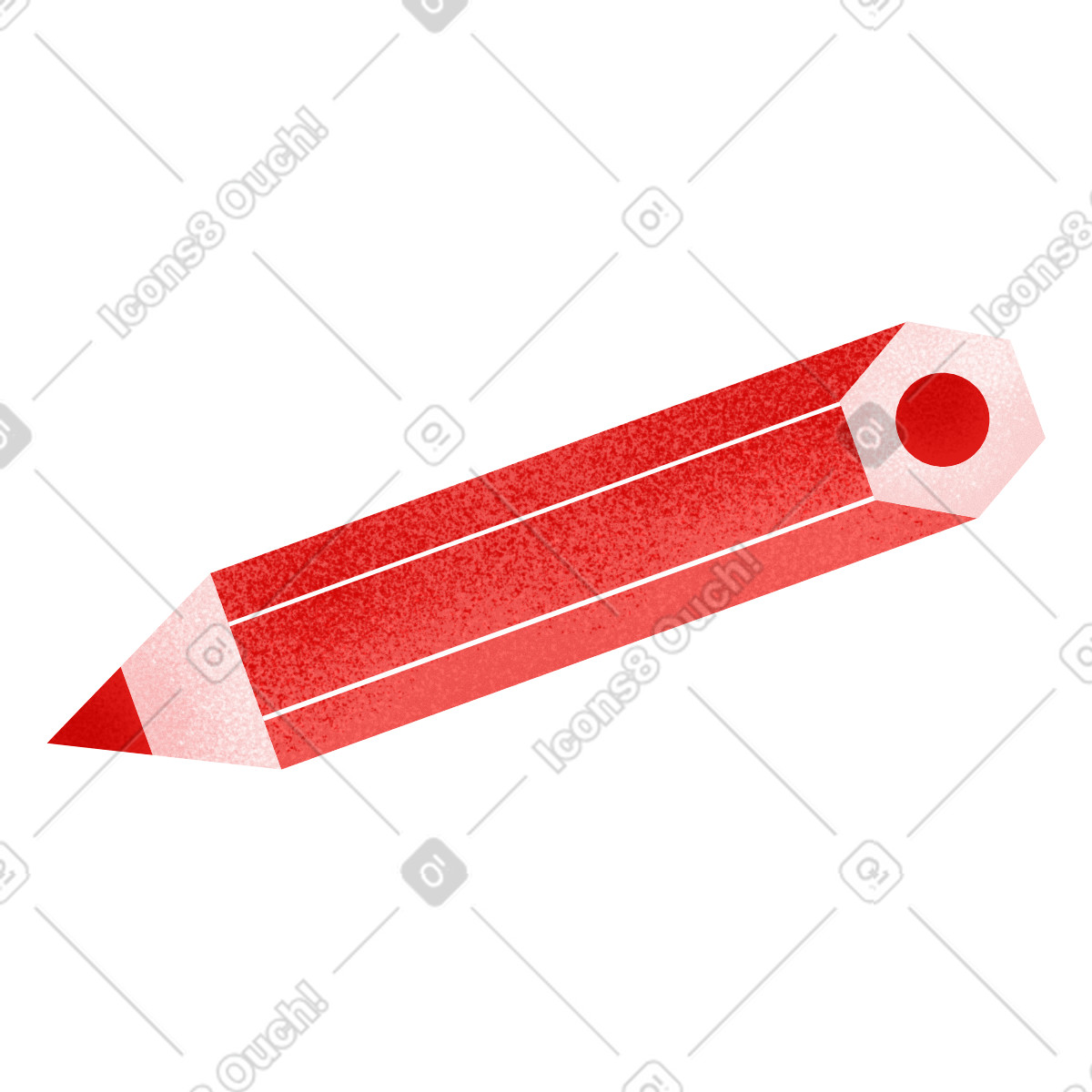 Red pencil illustration in Willowy style download in PNG, SVG