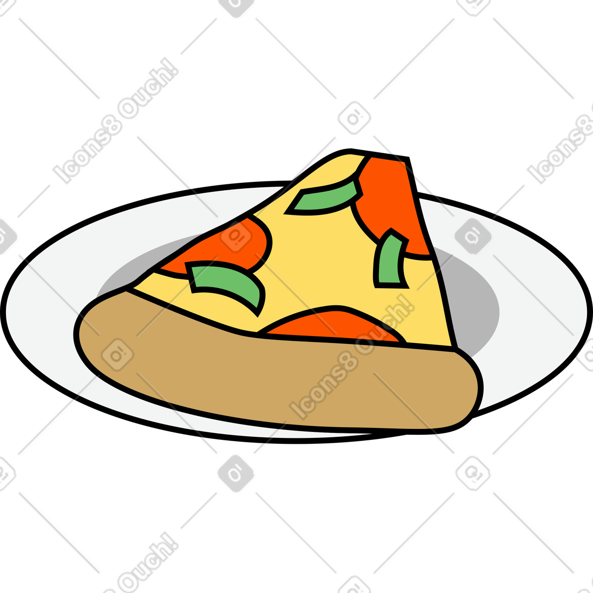 Illustration Part de pizza dans le style Kindy à télécharger aux formats PNG, SVG
