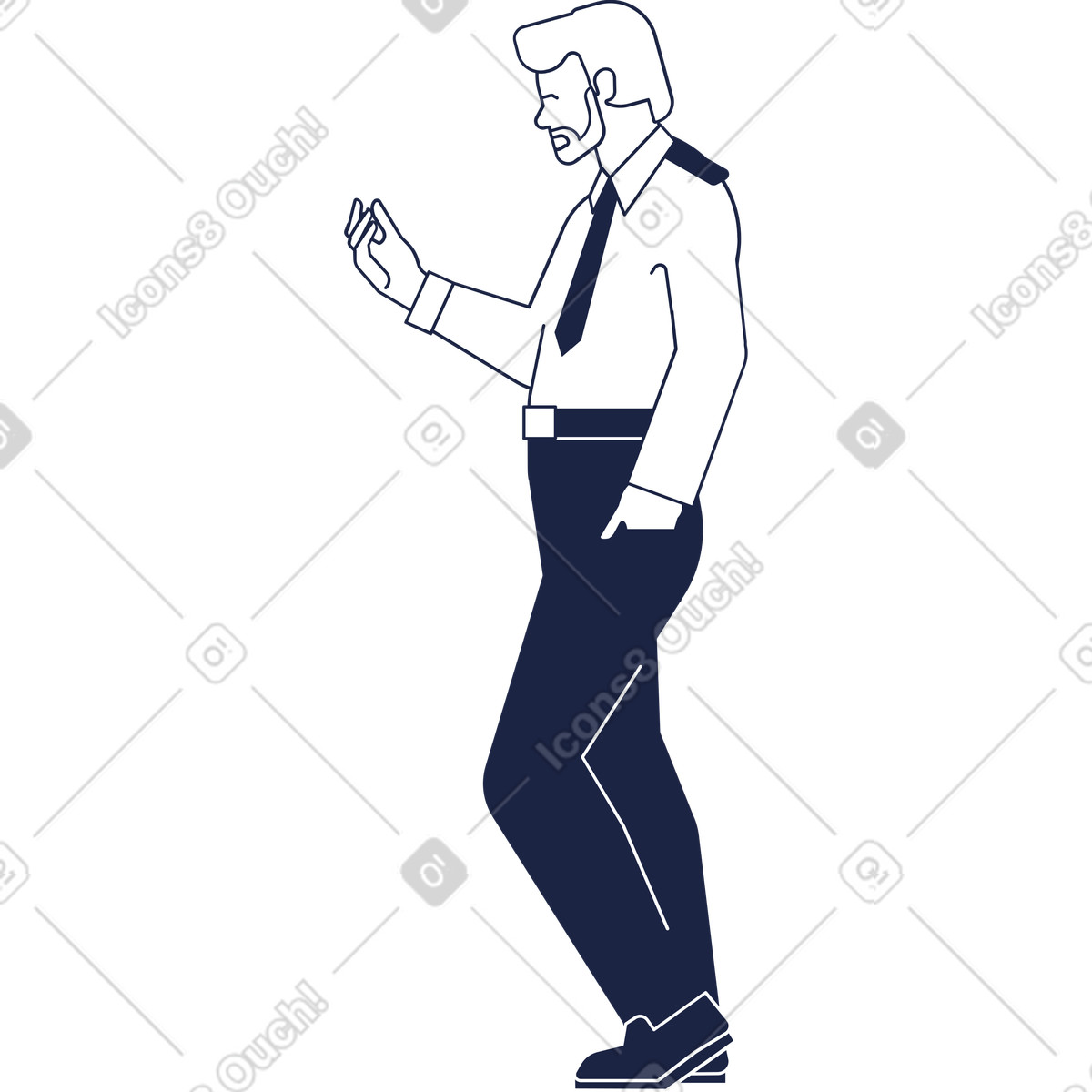 Police man illustration in Urban Line style download in PNG, SVG