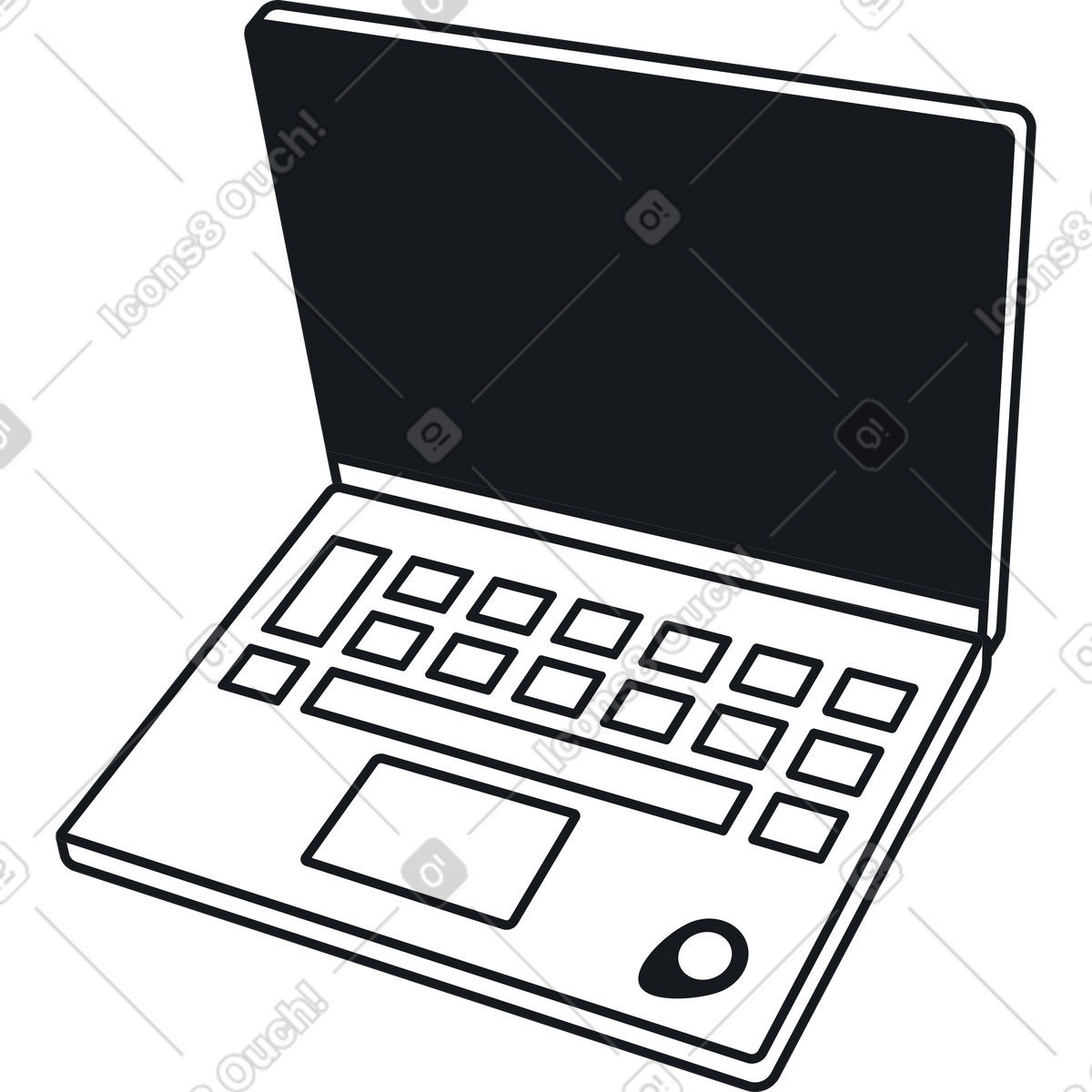 Ilustración Laptop con pegatina de huevo. en estilo Breeze a descargar en PNG y SVG