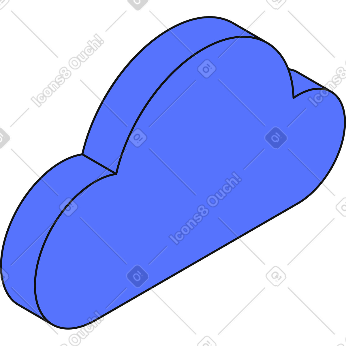 Blue сloud computing storage symbol for online data backup services illustration in Main style download in PNG, SVG