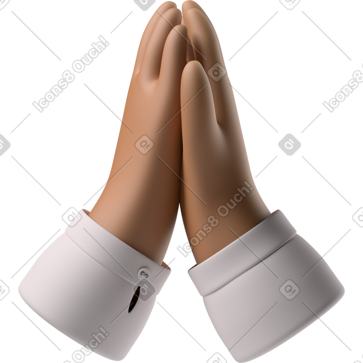 Illustration Mains de peau brune donnant un high five dans le style 3D Hands Fun&Wild à télécharger aux formats PNG, SVG