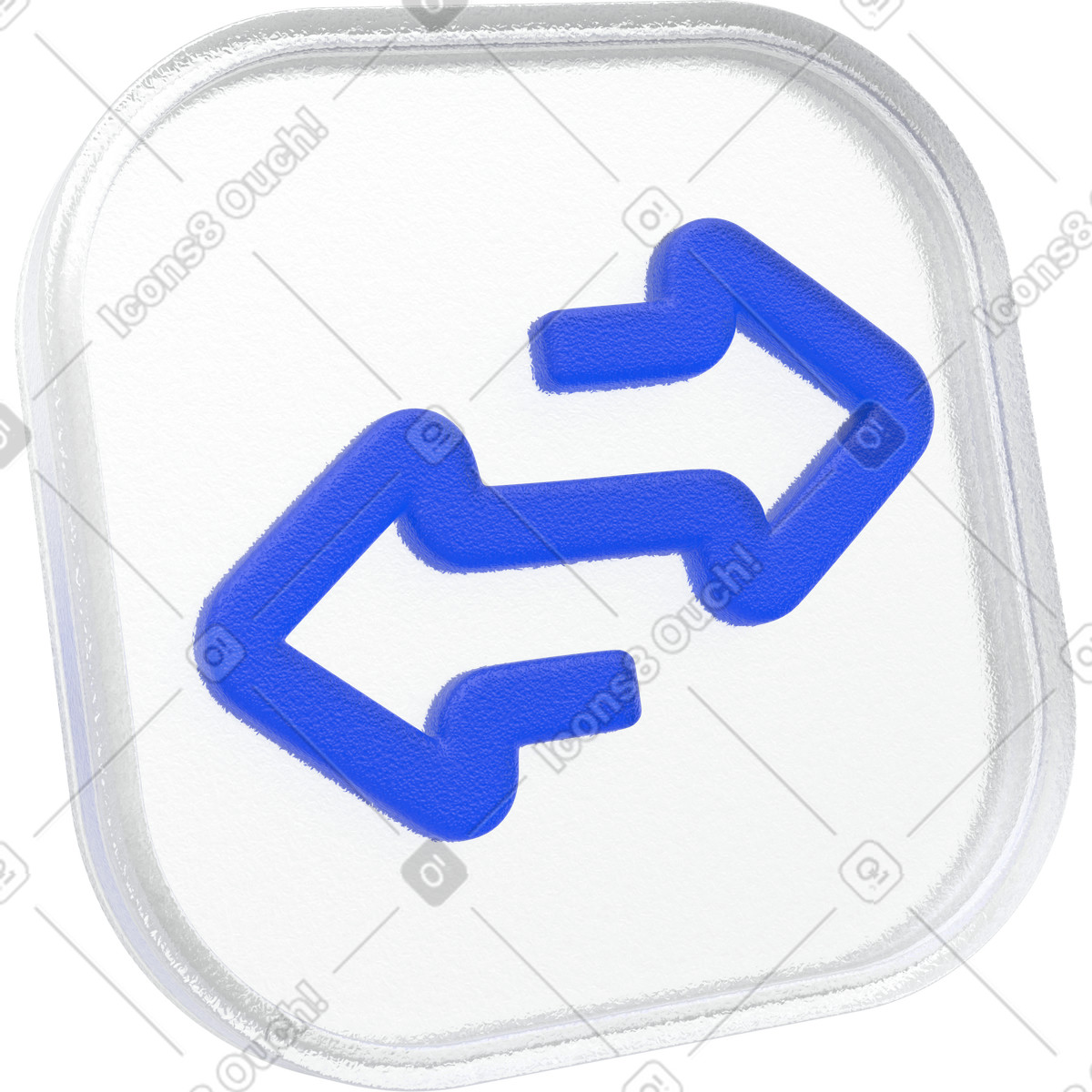 Money transfer interface button with blue swap arrows illustration in 3D Enterprise style download in PNG, SVG