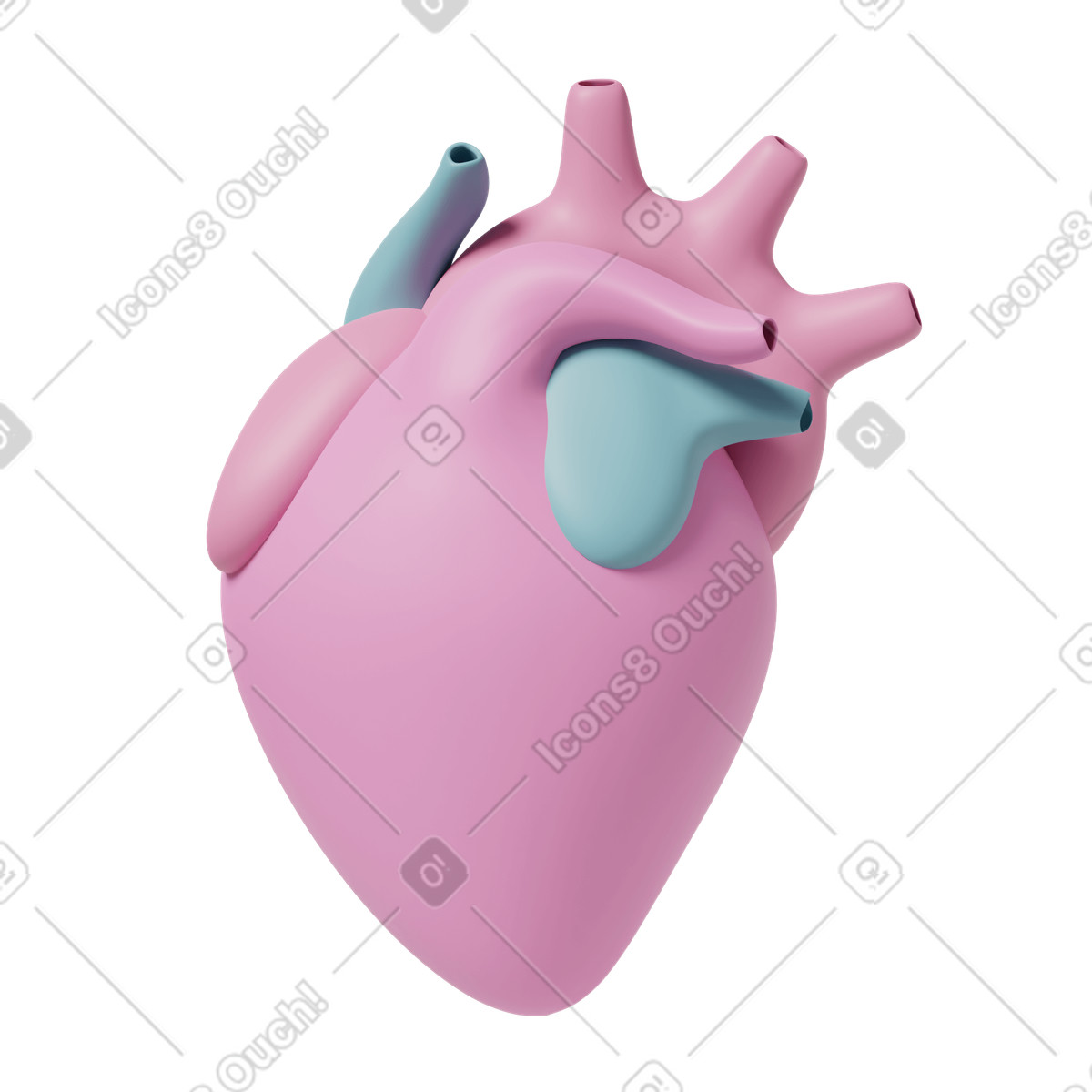 Ilustración Pink heart en estilo 3D Casual life a descargar en PNG y SVG