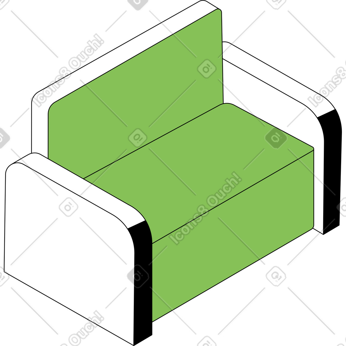 Illustration Canapé dans le style Isometric à télécharger aux formats PNG, SVG