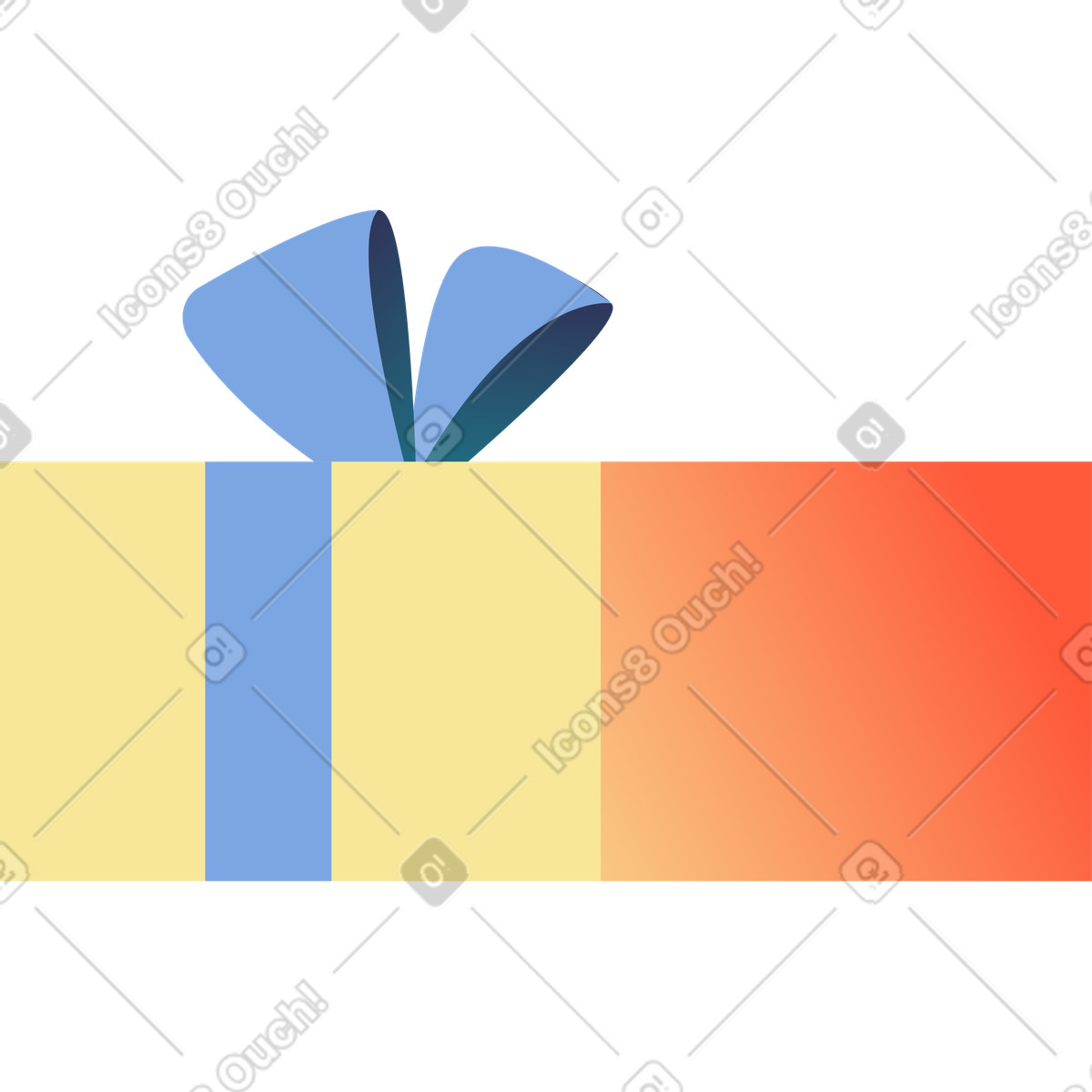 Ilustración Caja de regalo amarilla en estilo Beam a descargar en PNG y SVG