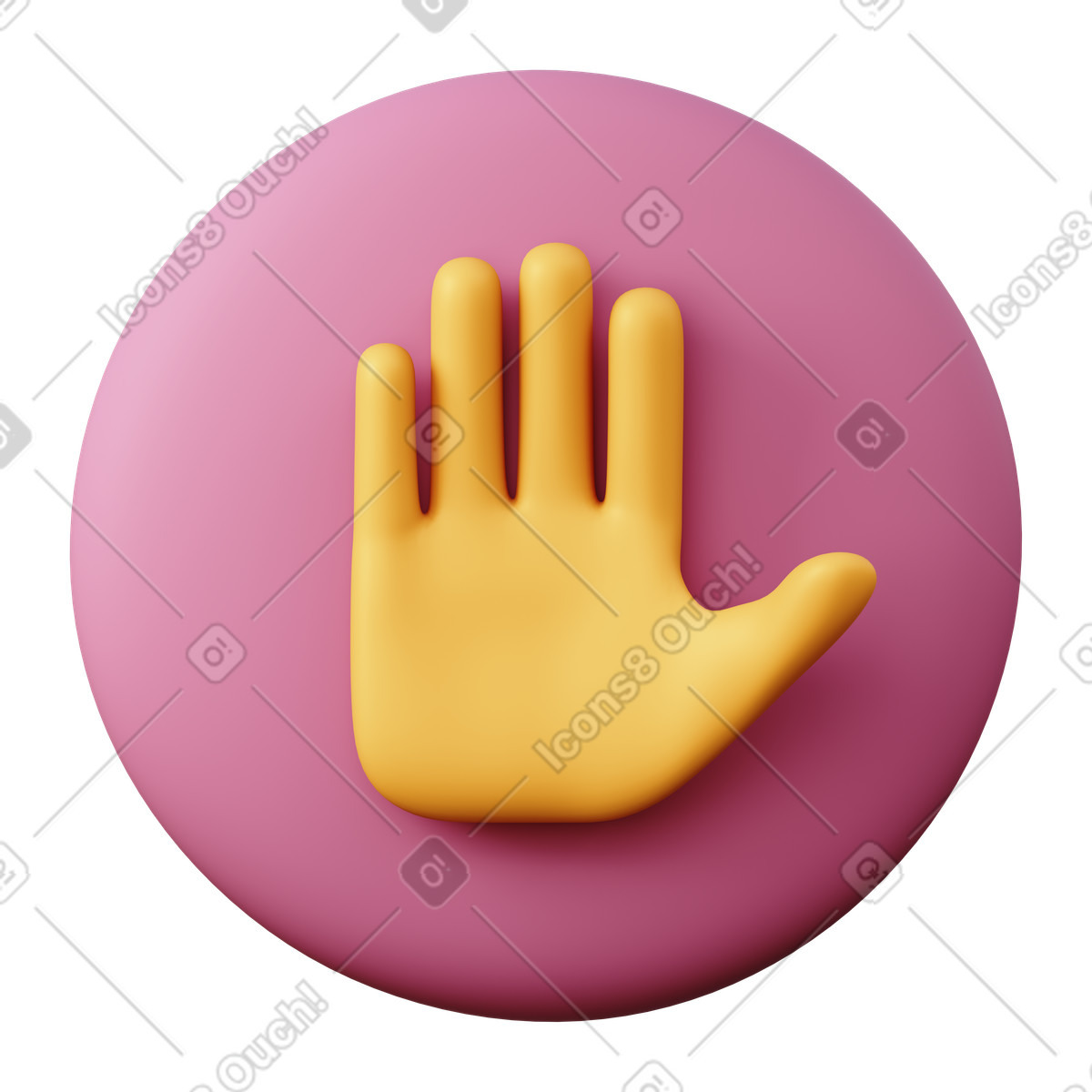 Arresto manuale illustrazione in stile 3D Sugary scarica in PNG, SVG