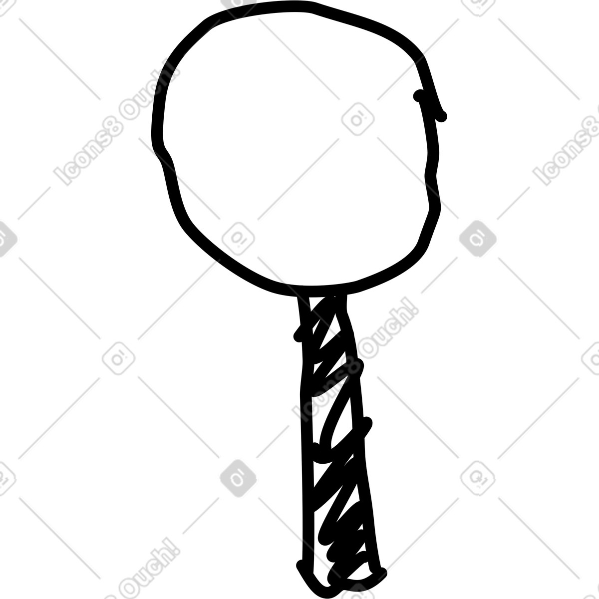 Discovery magnifying glass handdrawn symbol for research and curiosity-Illustration im Rough Sketch-Stil als Download in PNG, SVG