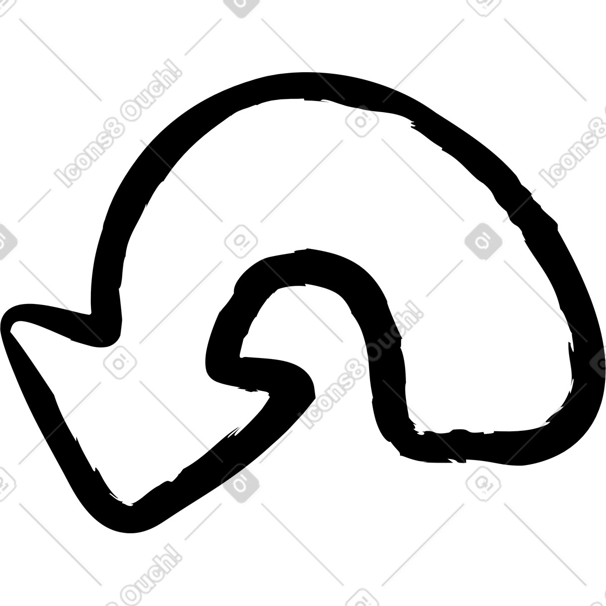 Down arrow illustration in Twirl style download in PNG, SVG