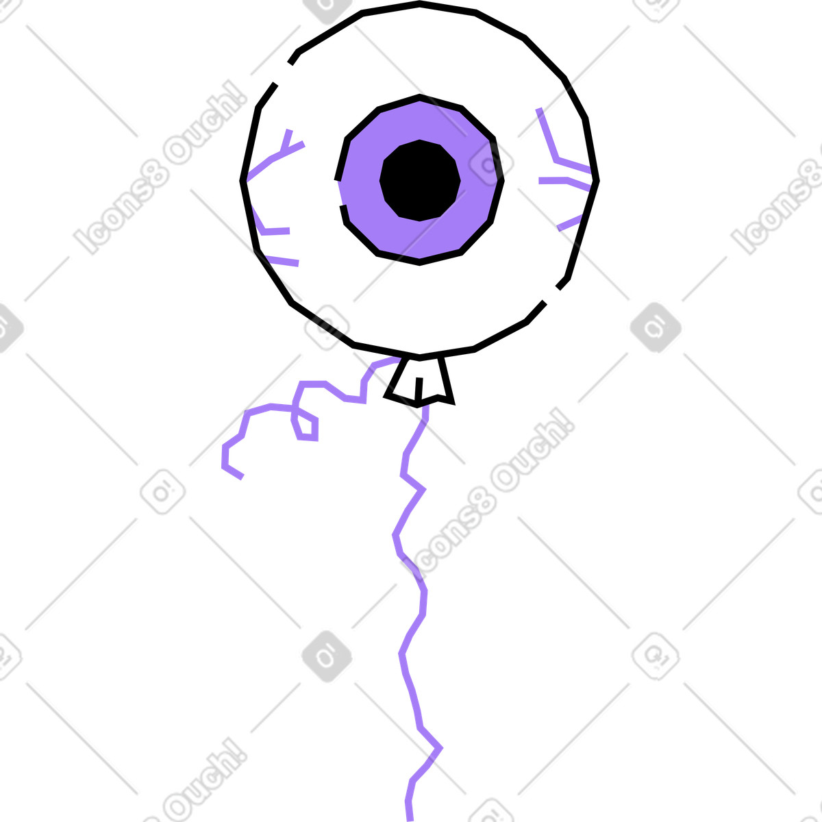 Balloon eye illustration in Amethyst style download in PNG, SVG