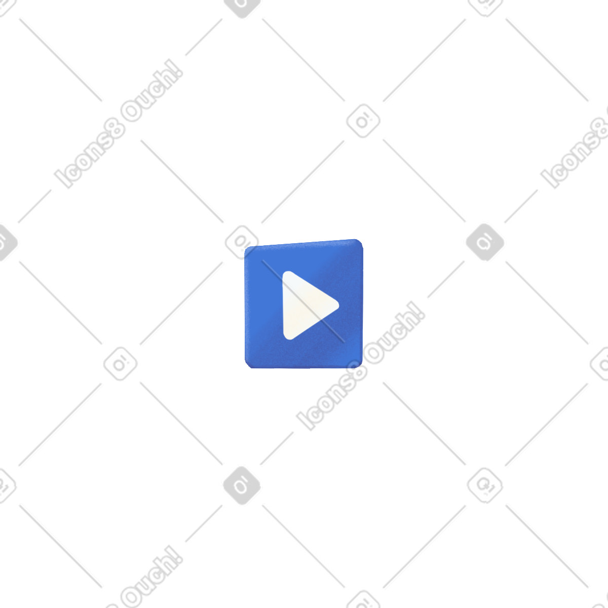 Square button with video icon illustration in PNG, SVG