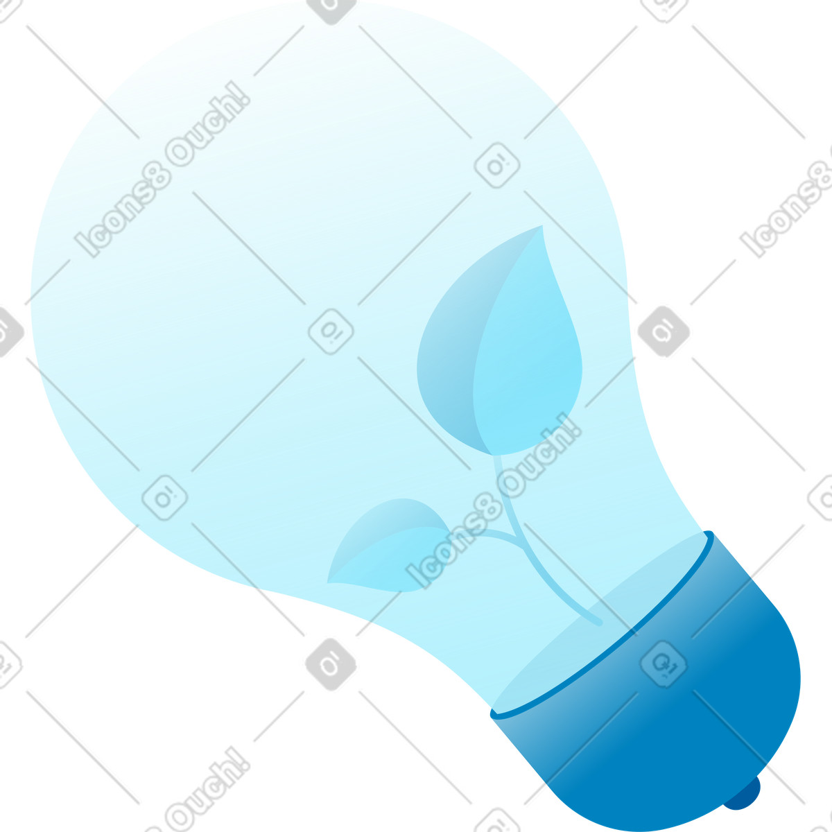 Illustration Lampe avec feuille dans le style Icy à télécharger aux formats PNG, SVG