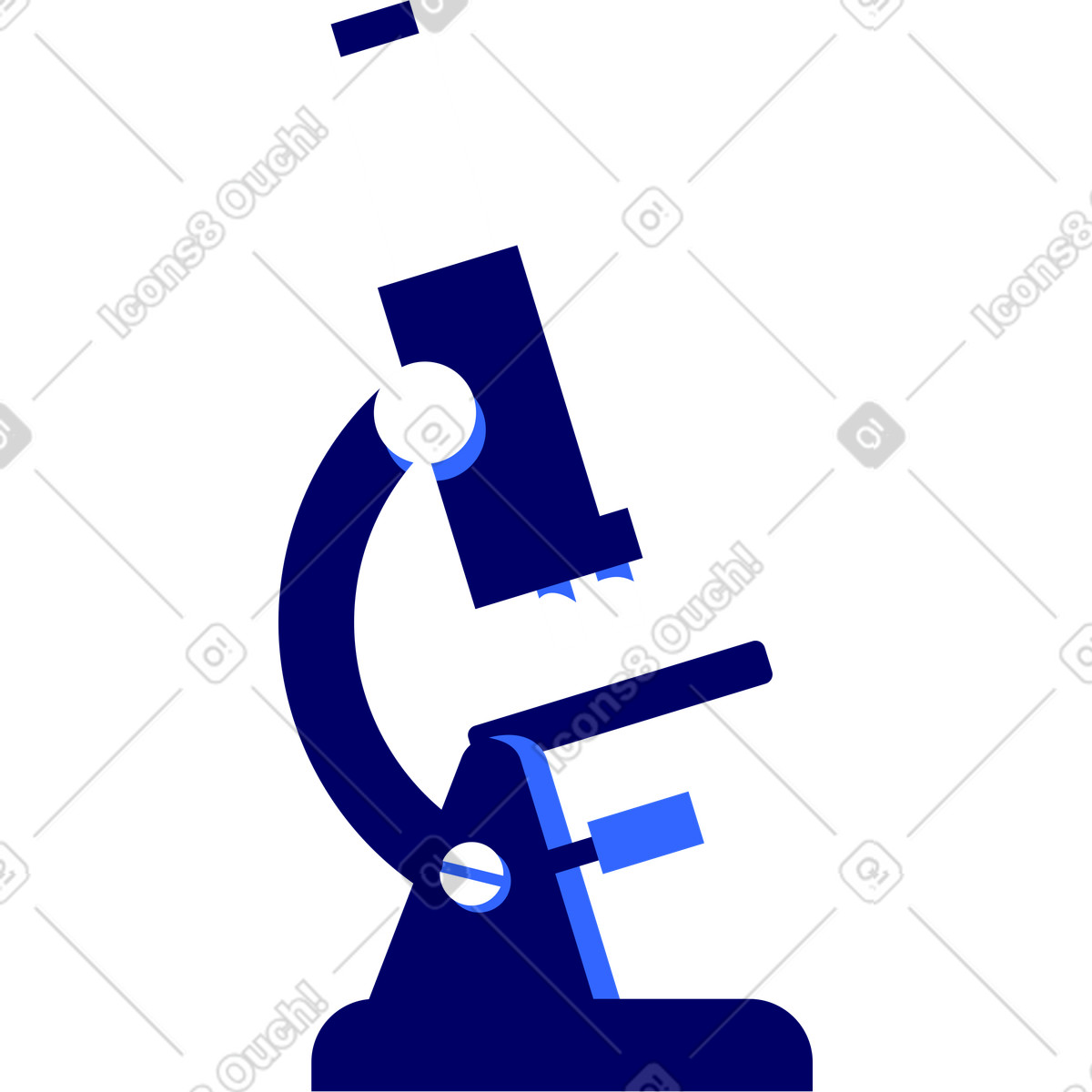 Illustration Microscope bleu foncé dans le style Lounge à télécharger aux formats PNG, SVG