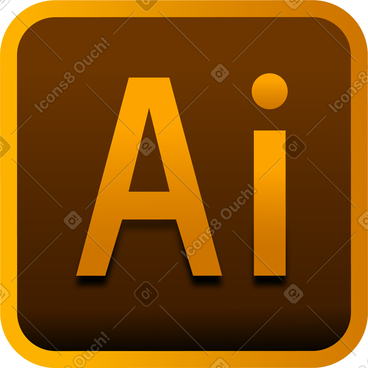 Ilustración Icono de ilustrador adobe en estilo Glare a descargar en PNG y SVG