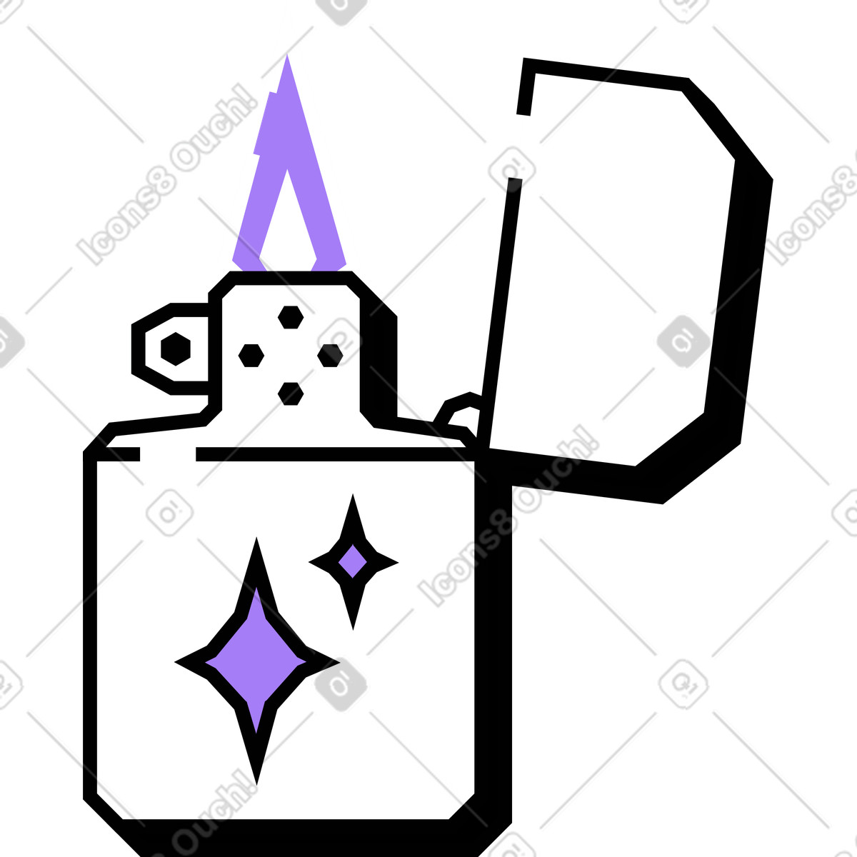 Amethyst スタイルの 古いライター のイラストをPNG、SVG形式でダウンロード