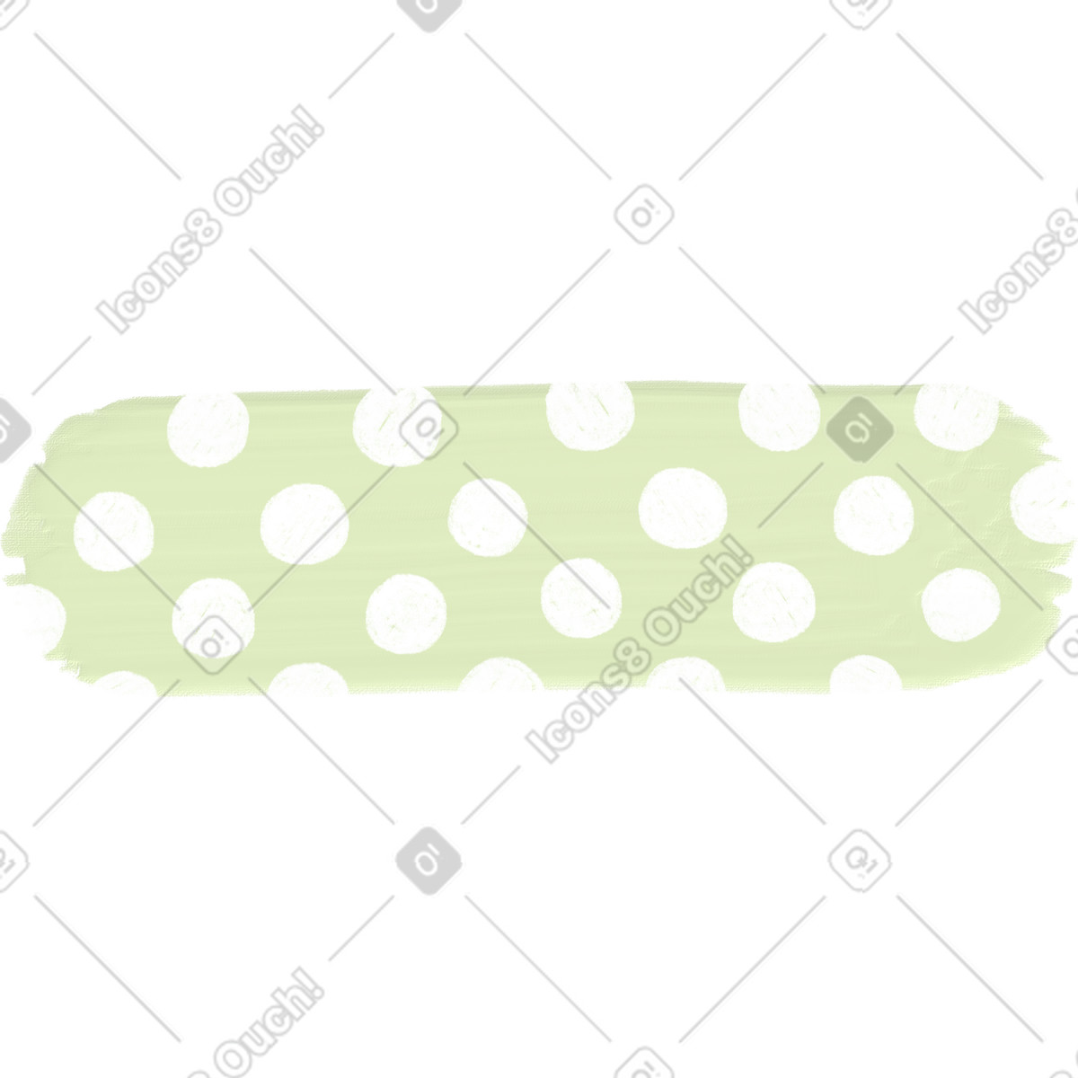Scrapbooking スタイルの Green polka dot washi tape sticker のイラストをPNG、SVG形式でダウンロード