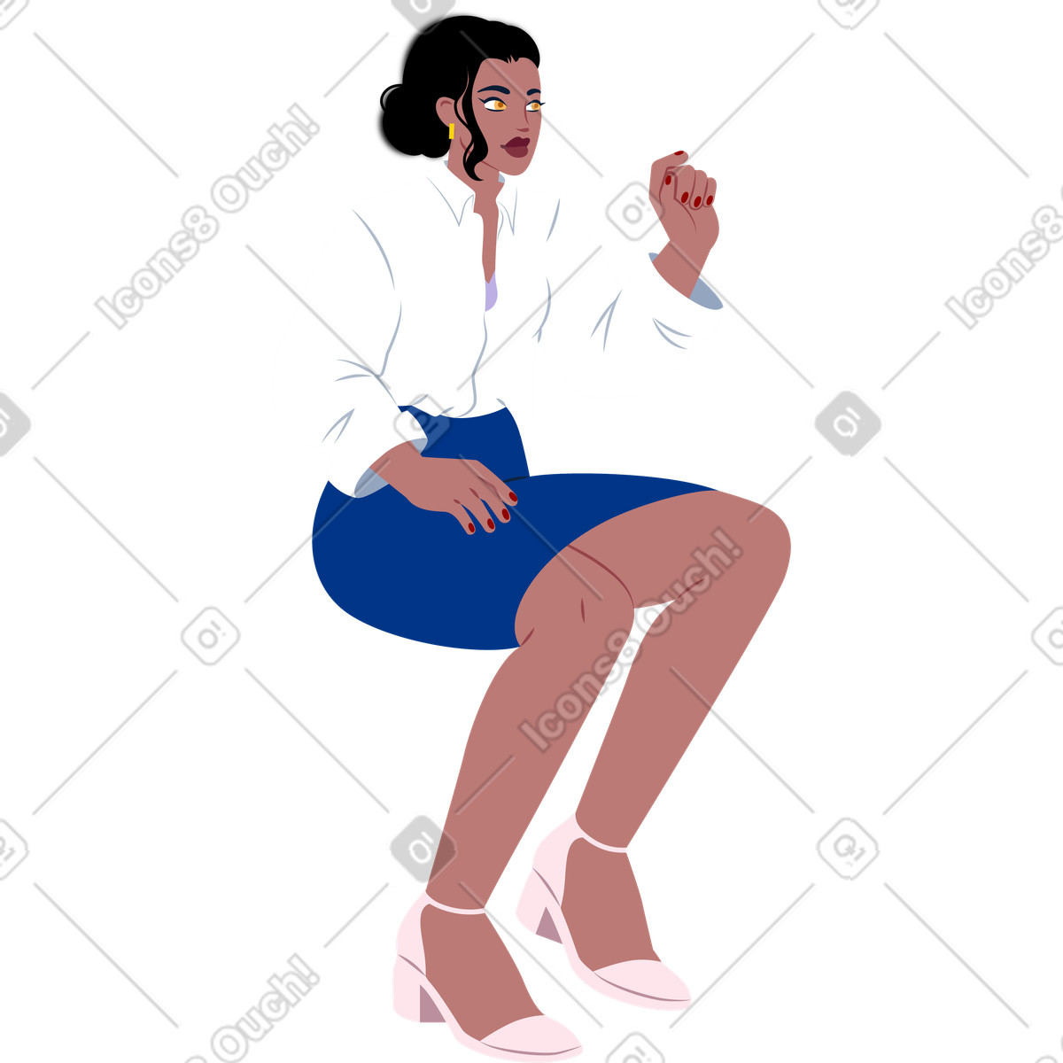 Everyday スタイルの 何かを書いている若い女性 のイラストをPNG、SVG形式でダウンロード