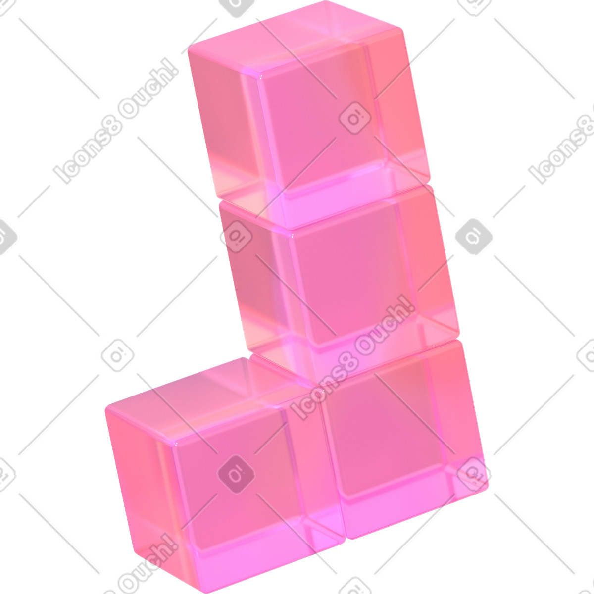 Анимированная иллюстрация Тетрис j в стиле 3D Glassy — скачать в форматах GIF, Lottie (JSON), AE