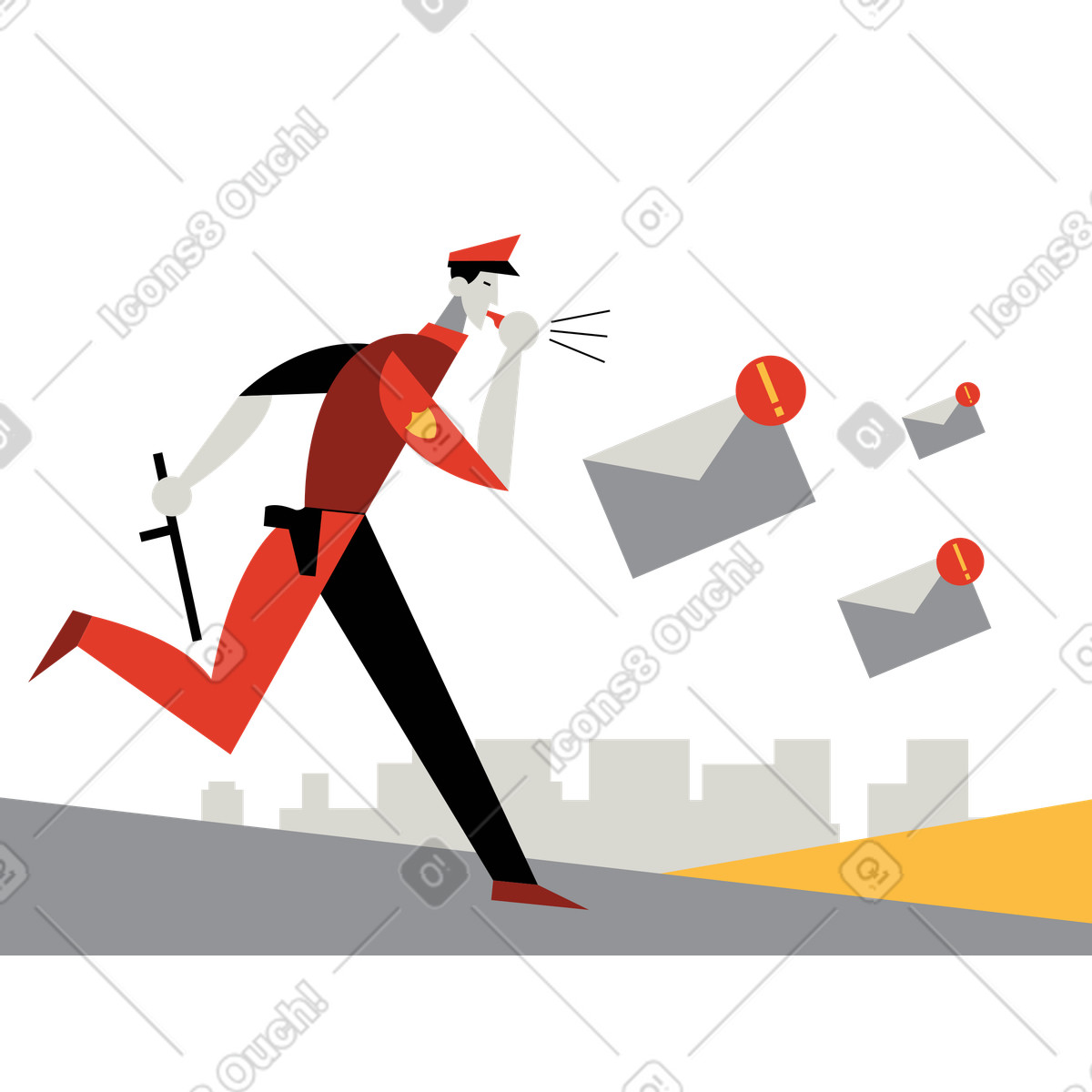 Ferma lo spam illustrazione in stile Burgundy scarica in PNG, SVG