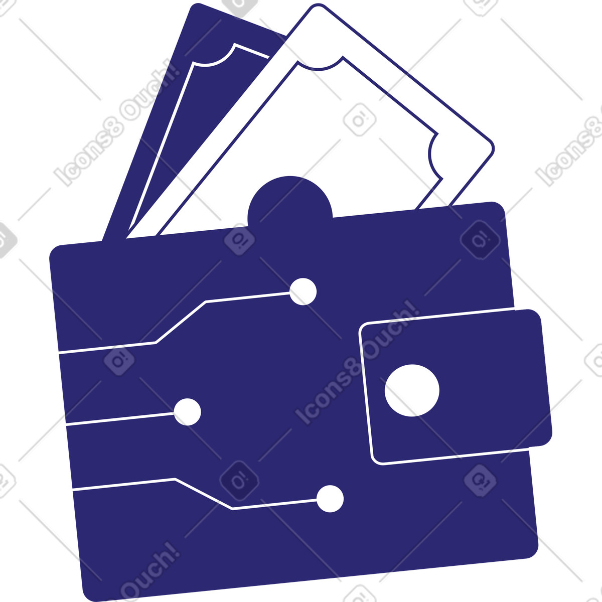 E-wallet with money illustration in Cut style download in PNG, SVG