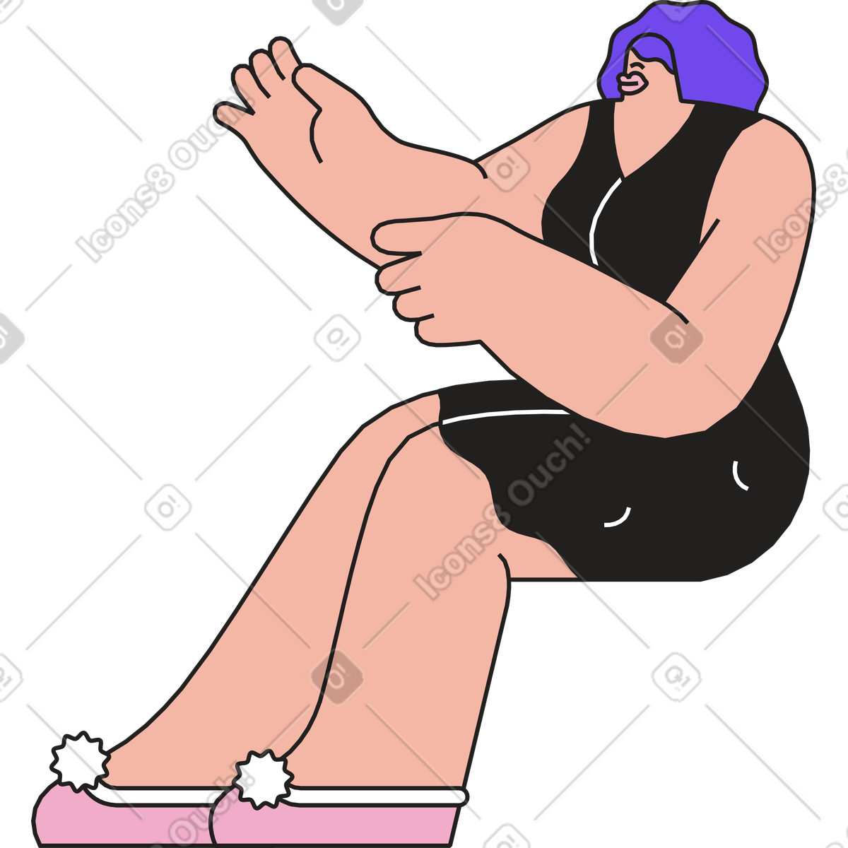 Ilustración Mujer sentada en estilo Dazzle a descargar en PNG y SVG