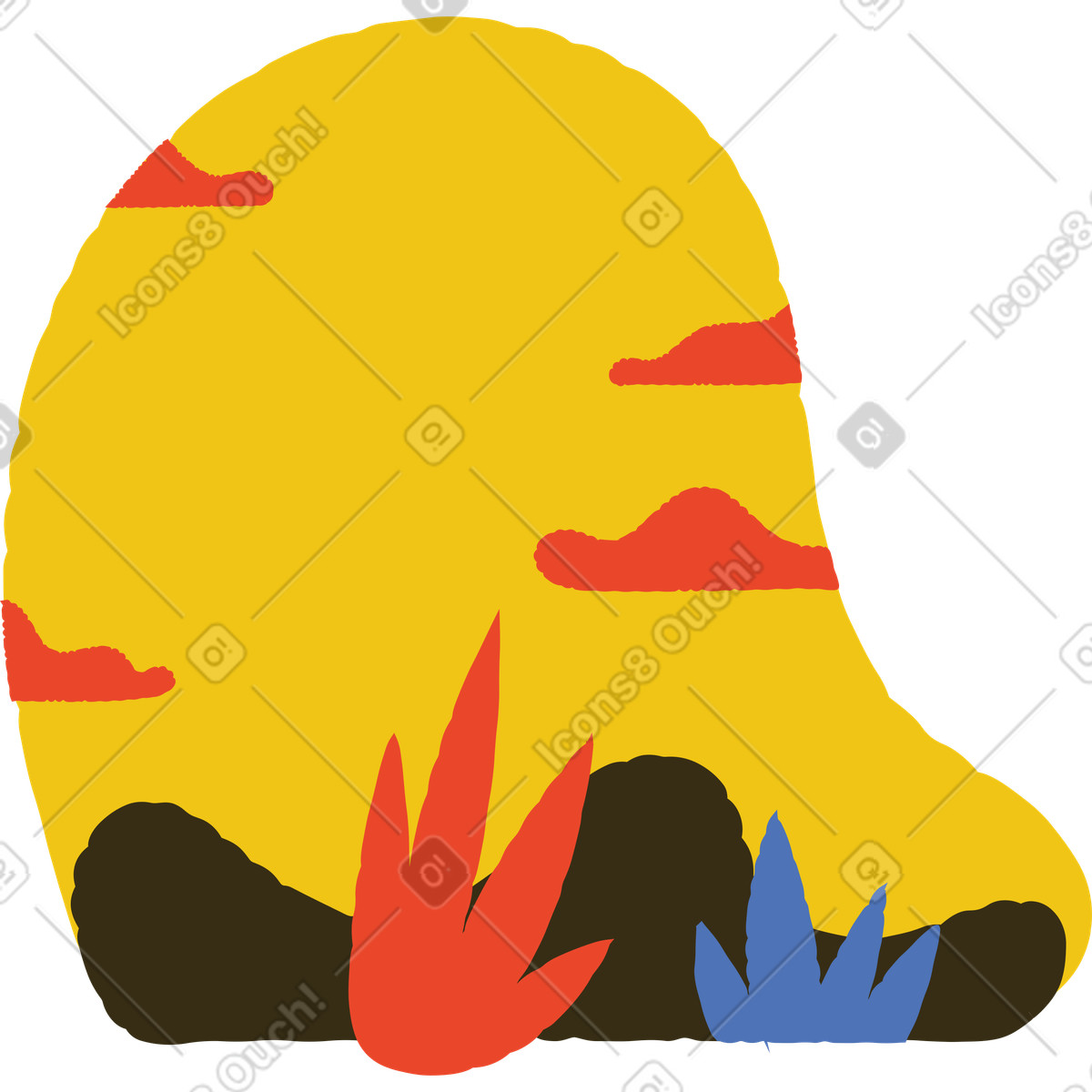 Ilustração de Montanhas em no estilo Bermuda para baixar em PNG, SVG