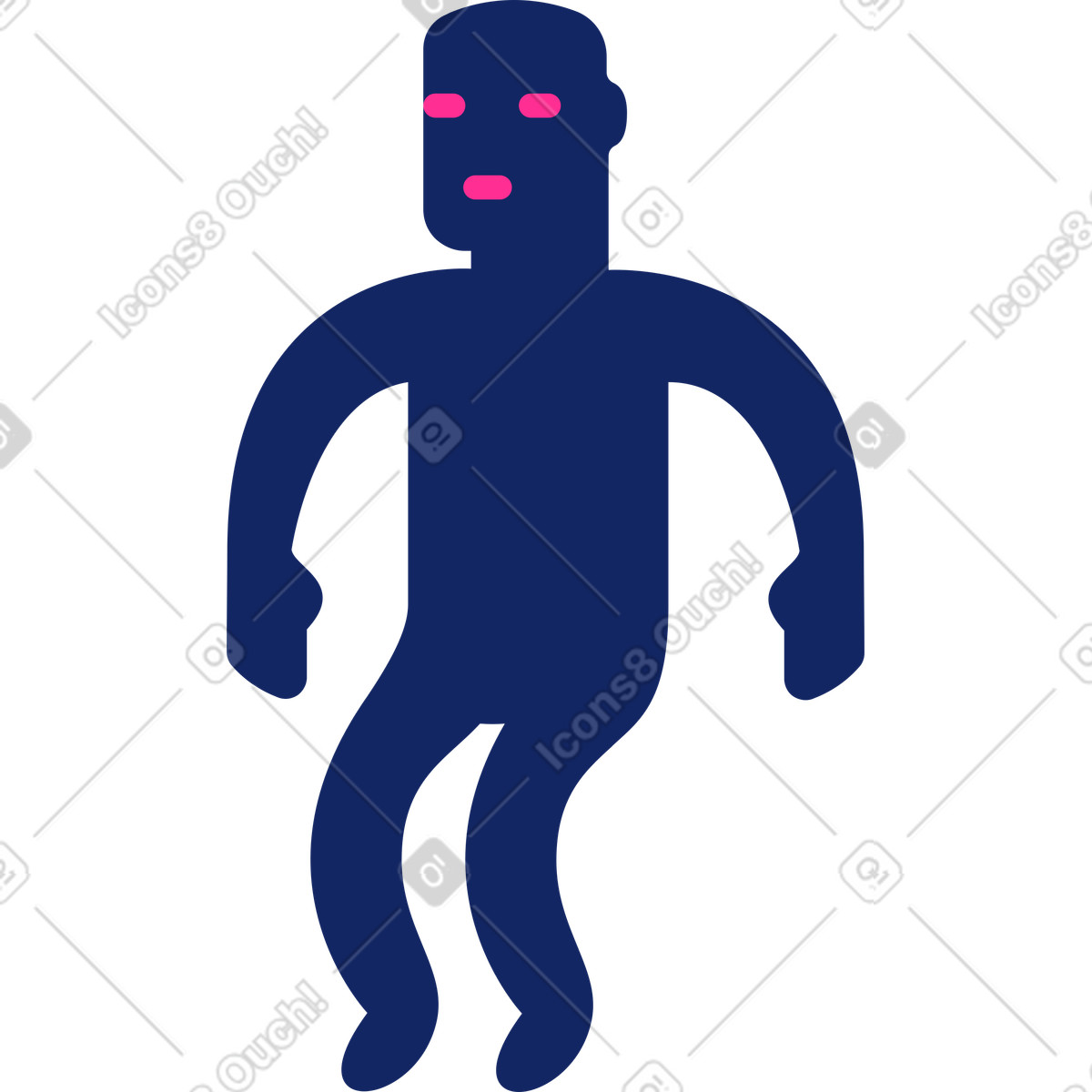 Mann-Illustration im Cyborg-Stil als Download in PNG, SVG