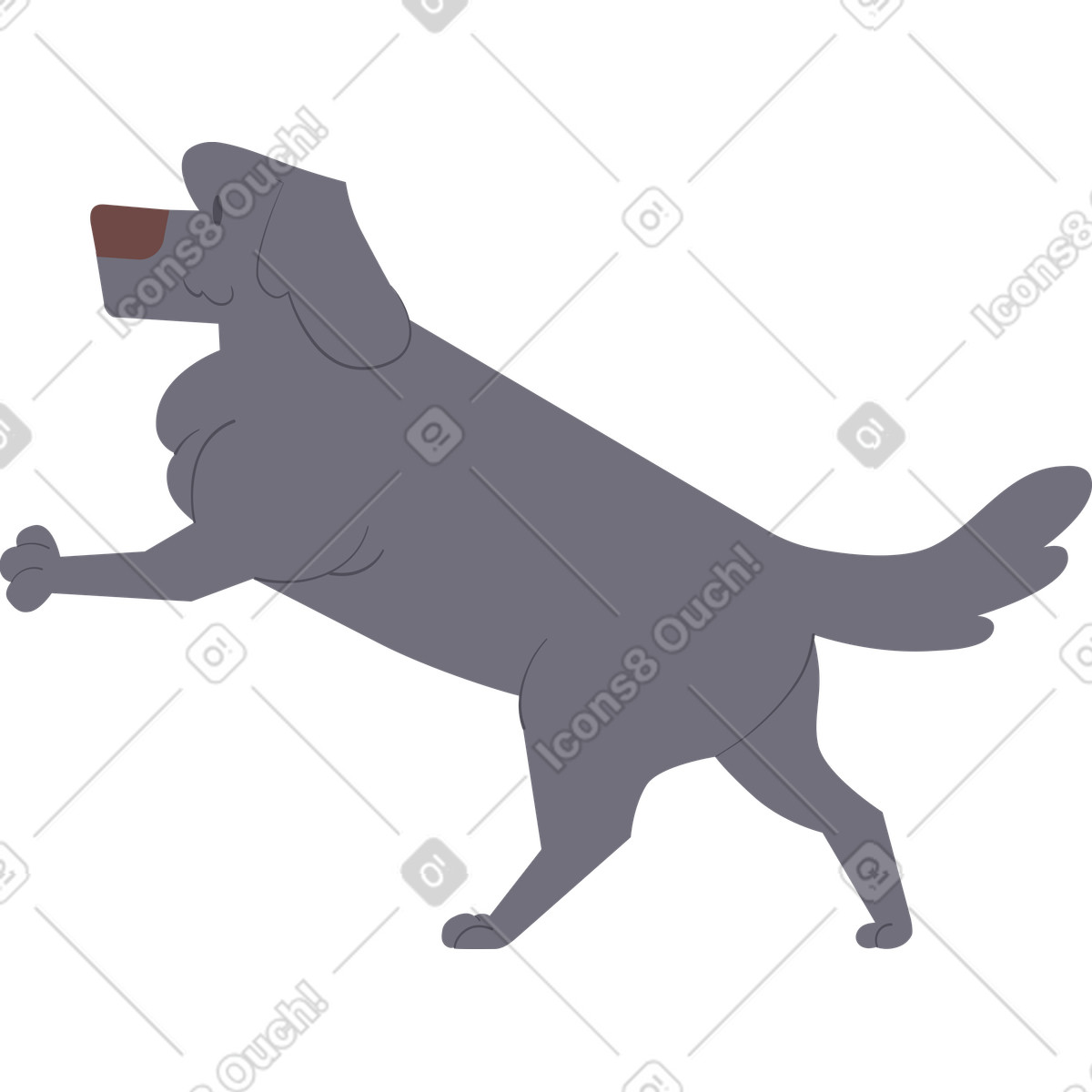 Illustration Labrador dans le style Woof à télécharger aux formats PNG, SVG