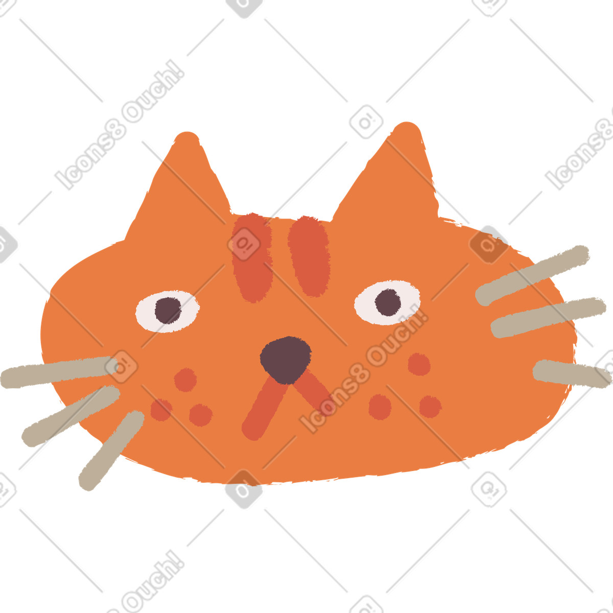 Ilustração de Cabeça gato em no estilo Ginger Cat para baixar em PNG, SVG