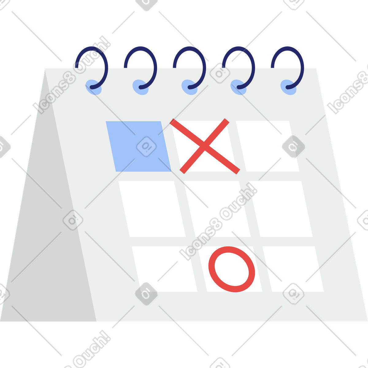 Ilustración Calendario con marcas en estilo Clip a descargar en PNG y SVG