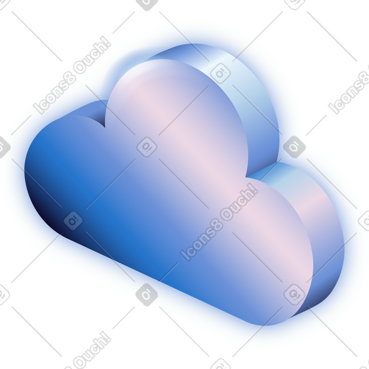 Gradient cloud illustration in Dimension style download in PNG, SVG