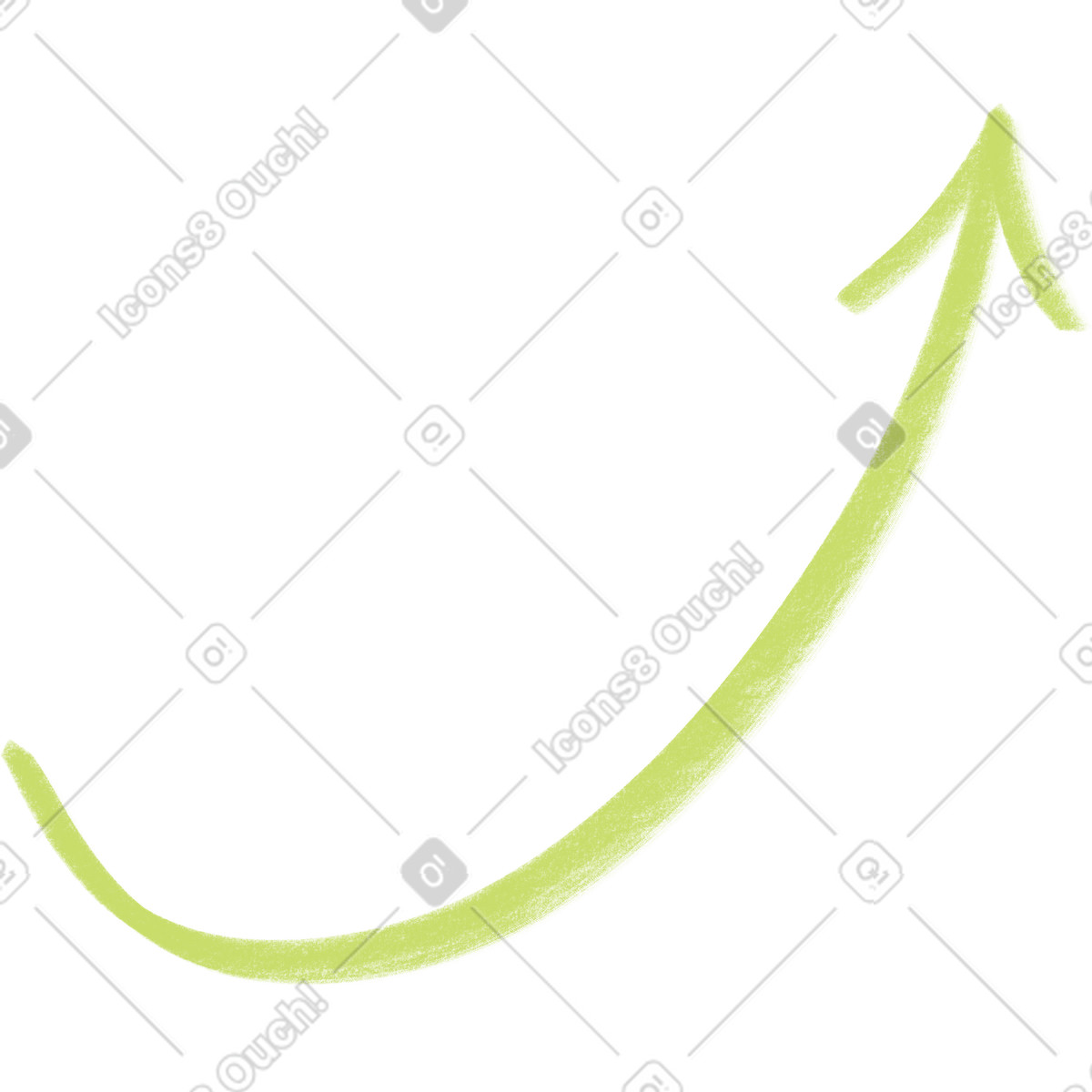 Ilustración Green arrow en estilo Doodle a descargar en PNG y SVG