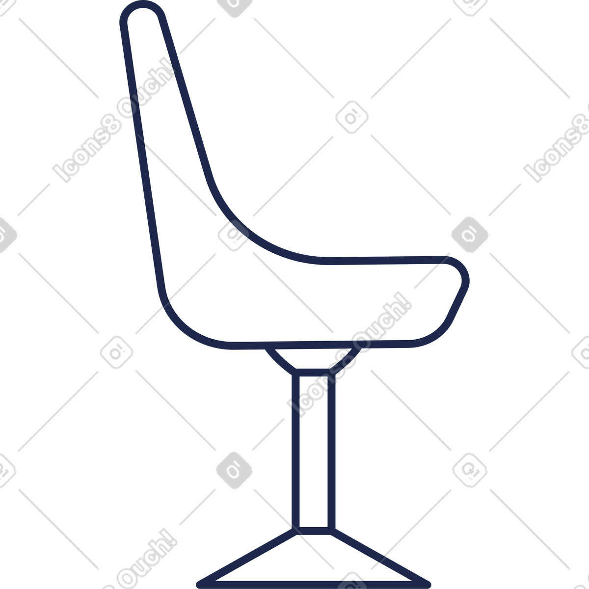 Sedia con schienale illustrazione in stile Outline scarica in PNG, SVG