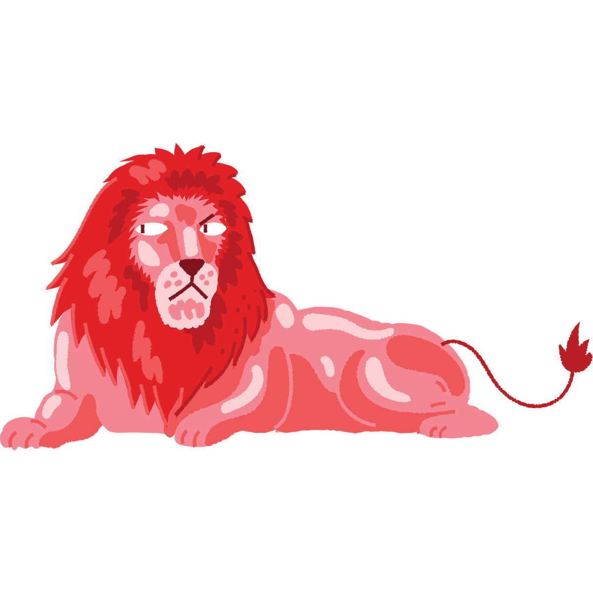 Lion-Illustration im Cherry-Stil als Download in PNG, SVG