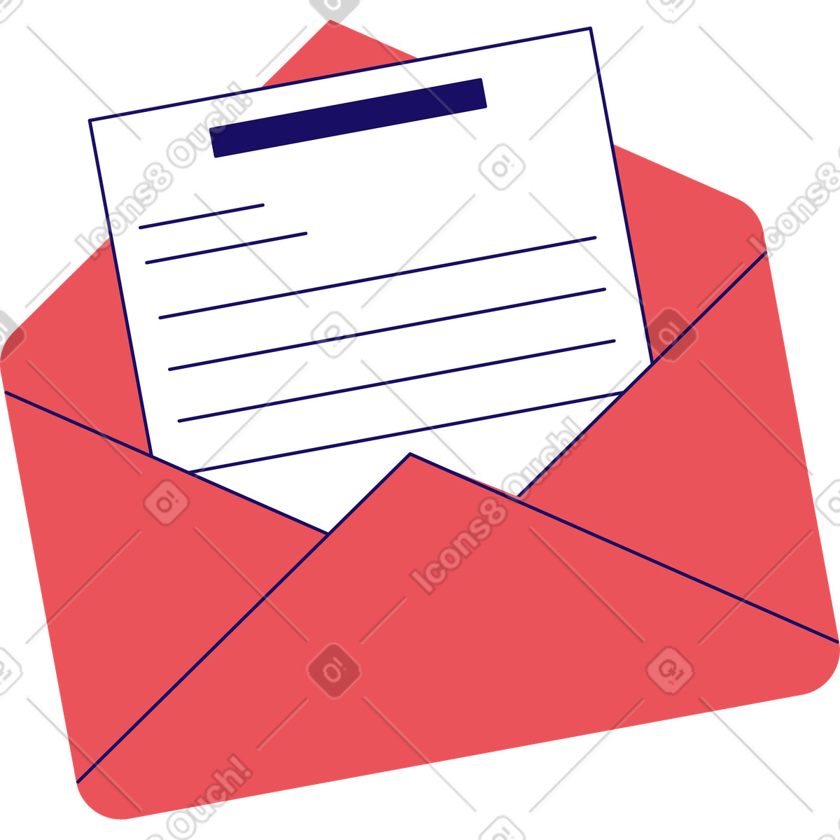 Illustration Courrier avec document dans le style Bendy à télécharger aux formats PNG, SVG