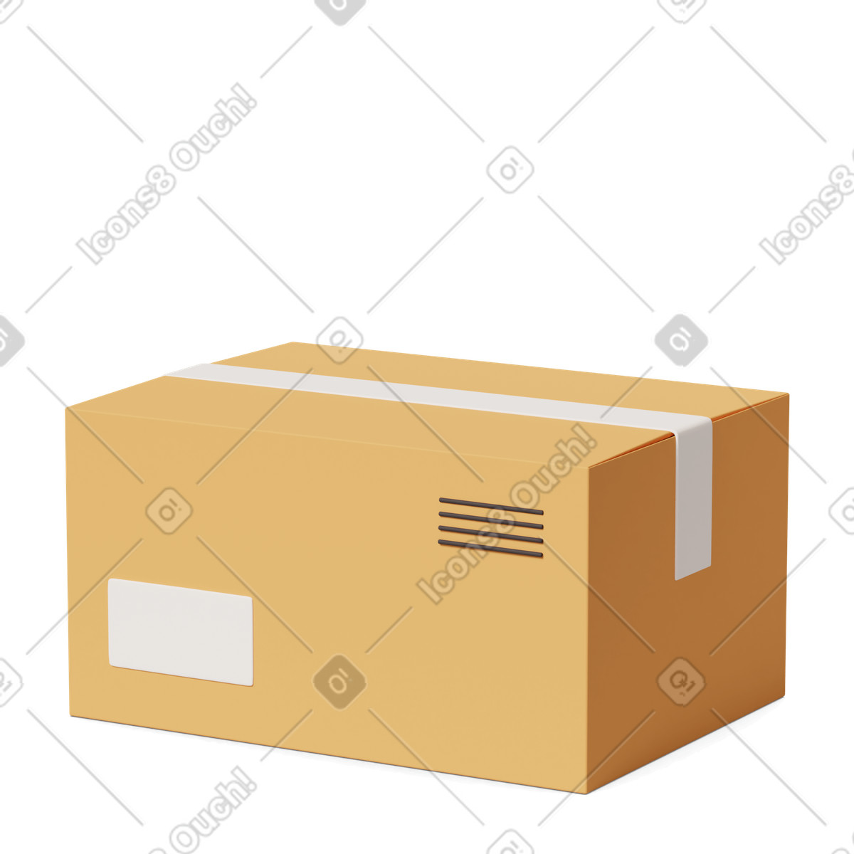 Cardboard box-Illustration im 3D Casual life-Stil als Download in PNG, SVG