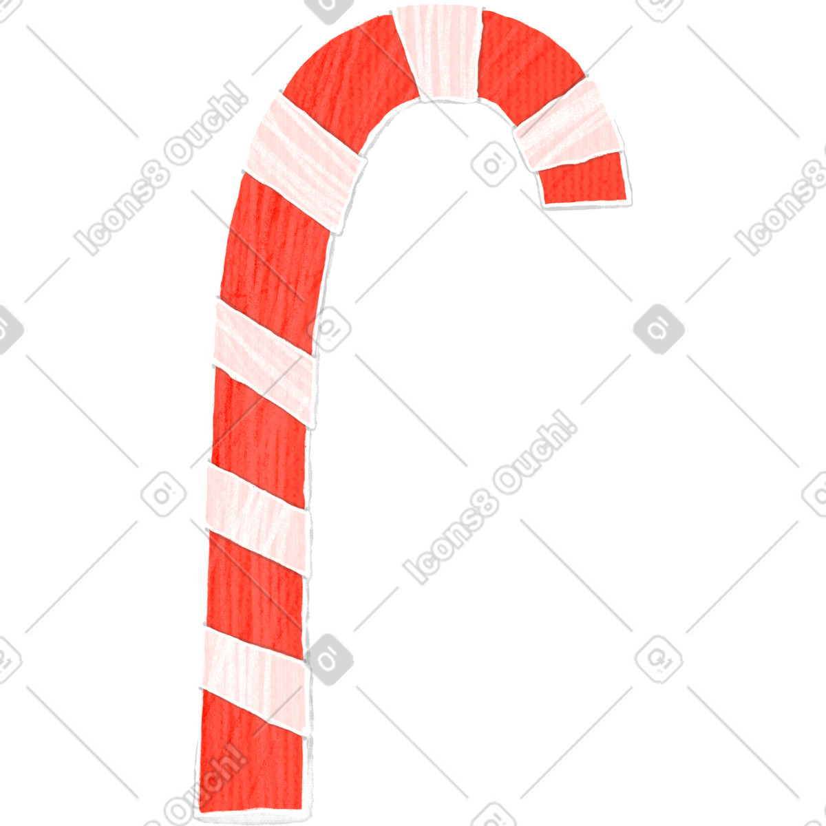 Ilustración Bastón de caramelo navidad en estilo Crafty a descargar en PNG y SVG