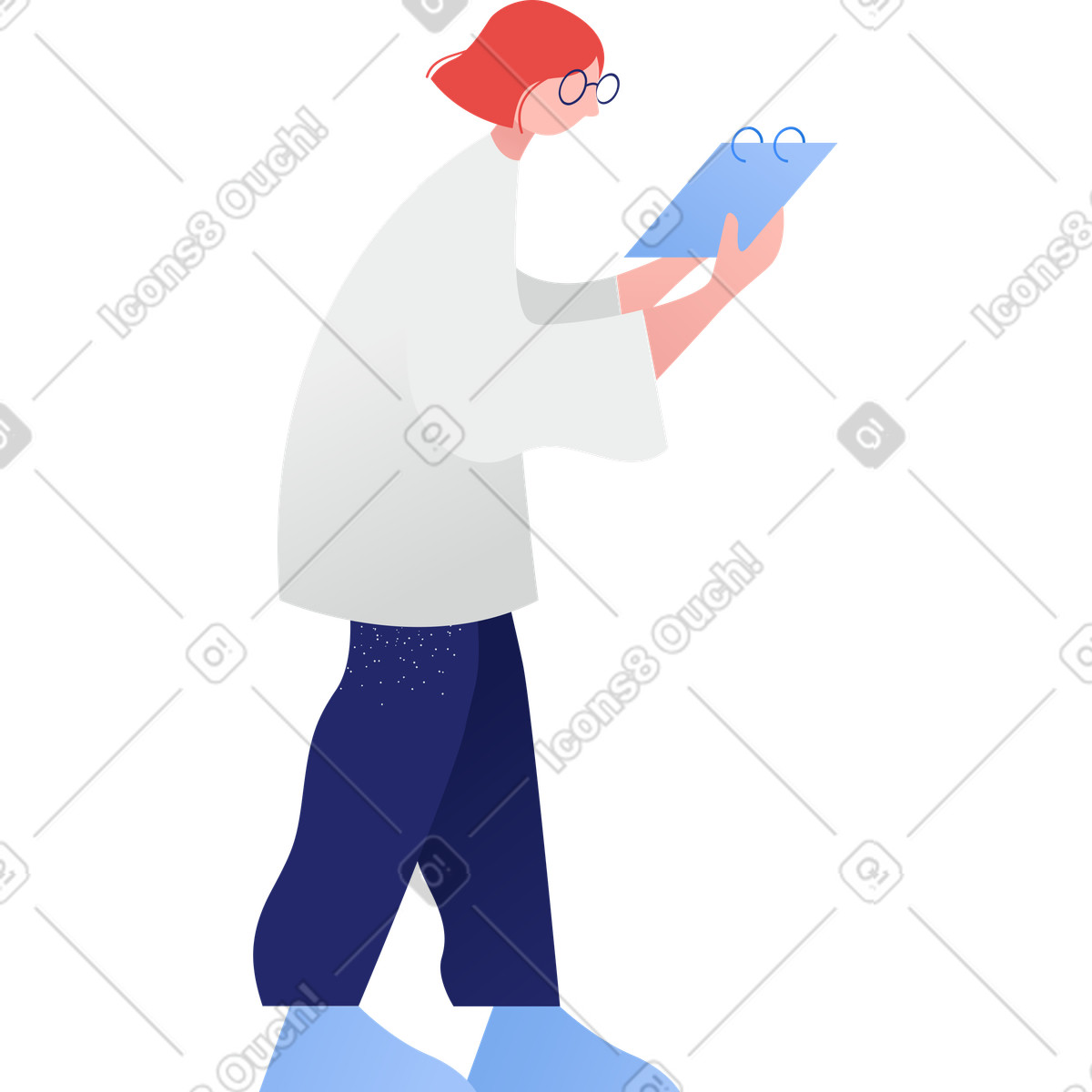 Girl illustration in Clip style download in PNG, SVG